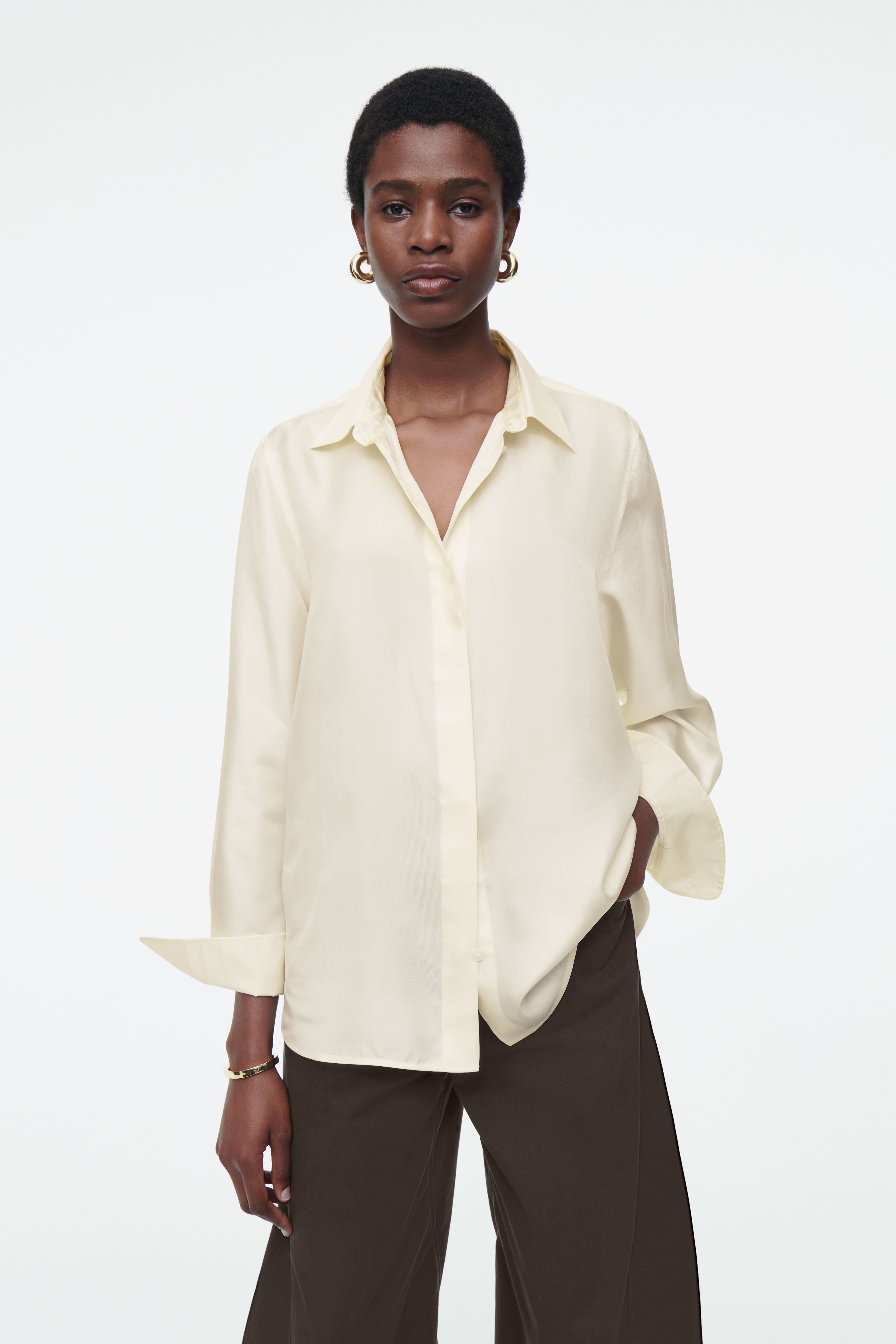 OVERSIZED PURE SILK SHIRT