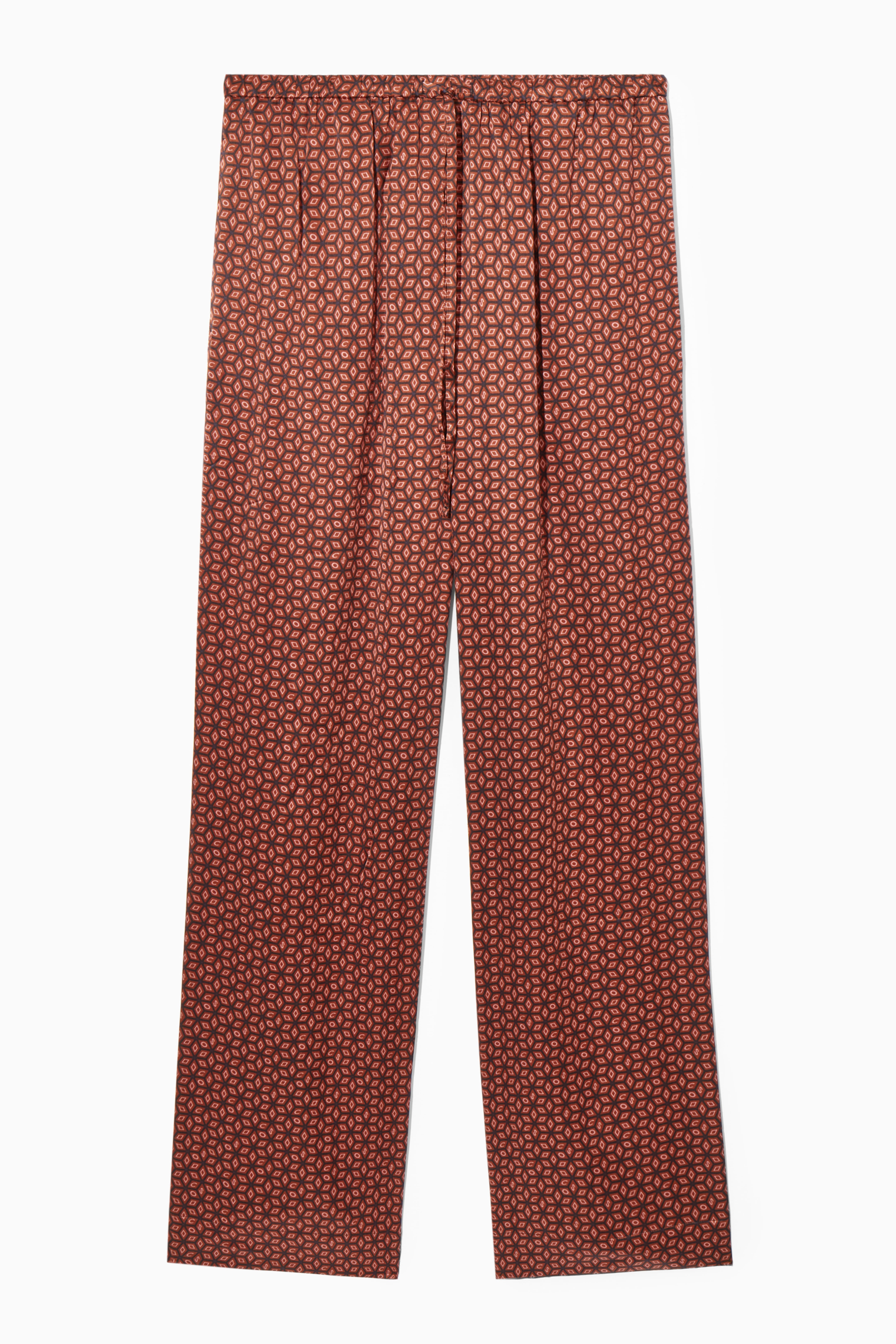 PRINTED PURE SILK PYJAMA TROUSERS RUST PRINTED Ladies H M GB