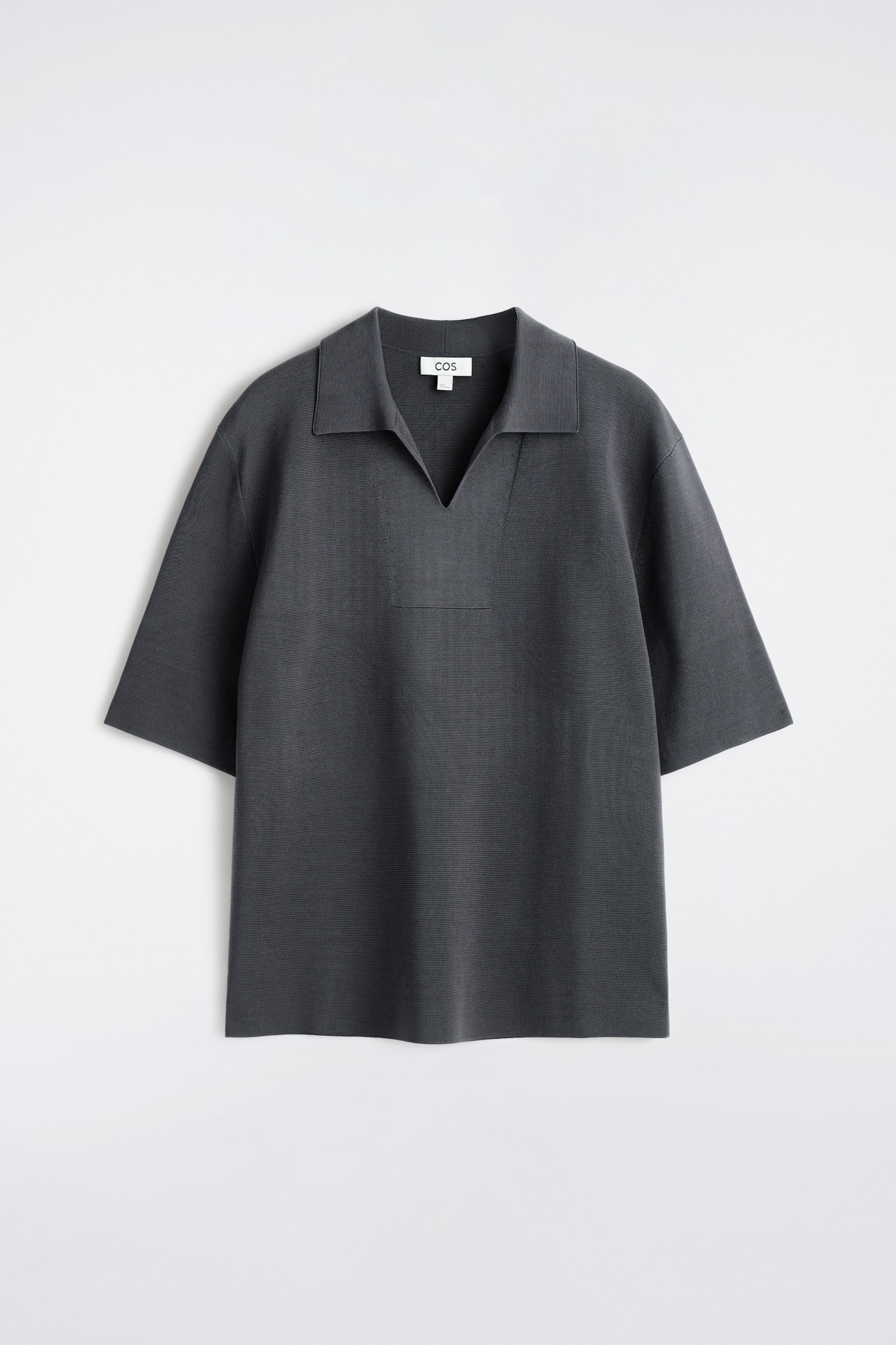 Πλεκτή βαμβακερή μπλούζα πόλο Milano - ΣΚΟΥΡΟ ΓΚΡΙ - 2