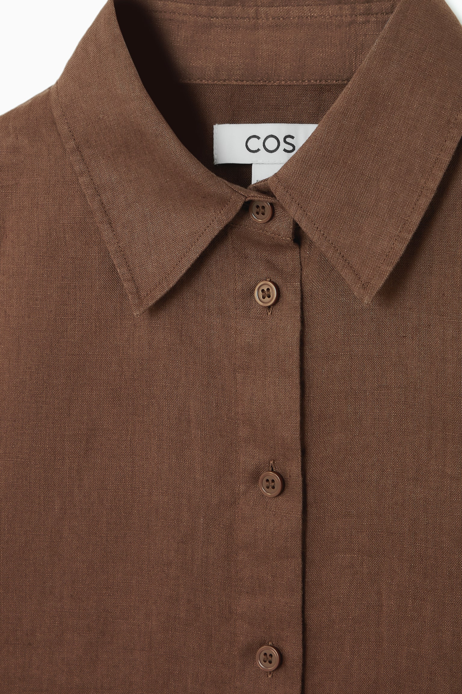 WIDE-SLEEVED LINEN SHIRT - BROWN/BLACK - 3