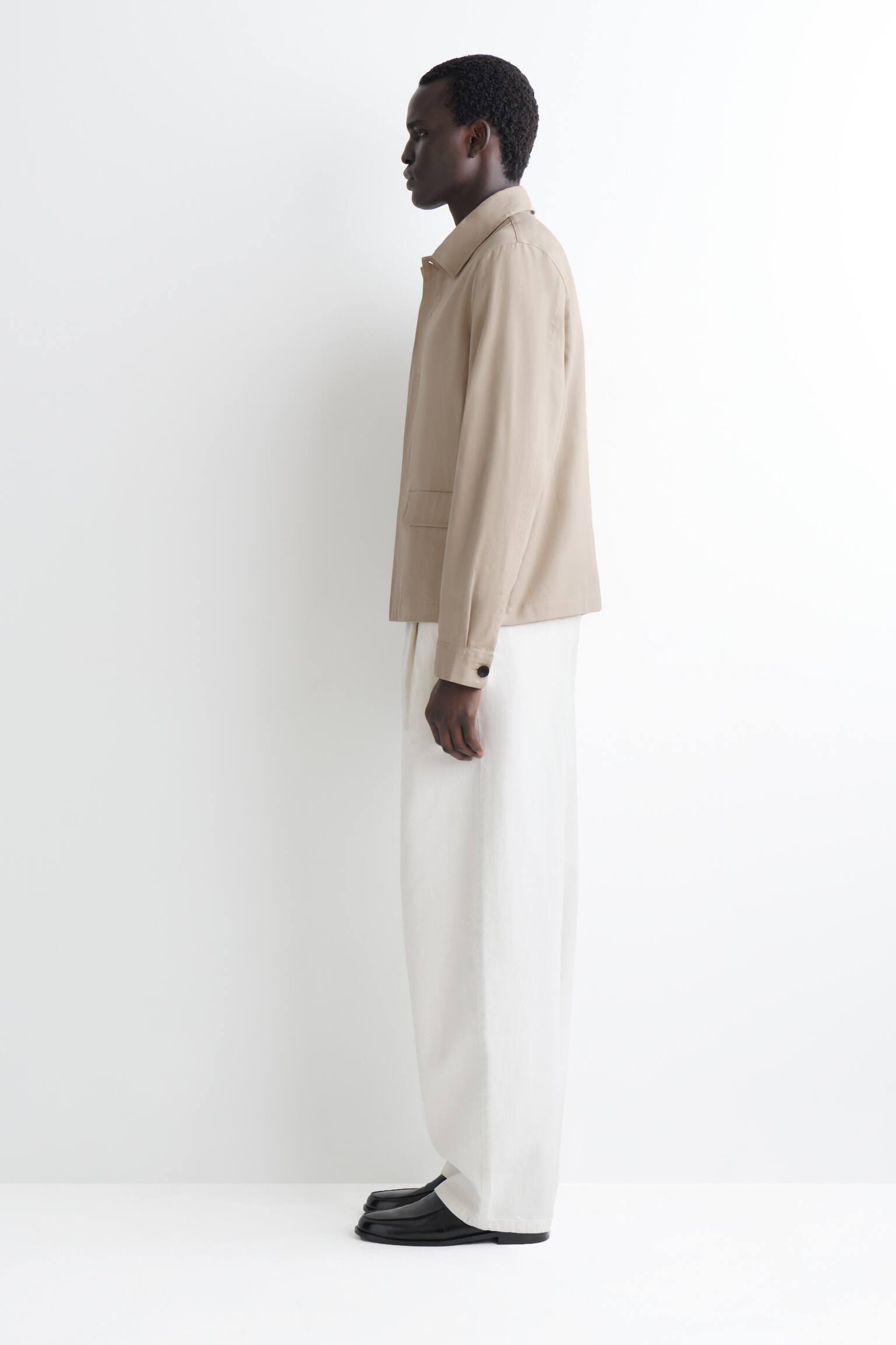 LOCKERE HEMDJACKE AUS BAUMWOLL-LEINEN-MIX - BEIGE/NAVYBLAU - 7