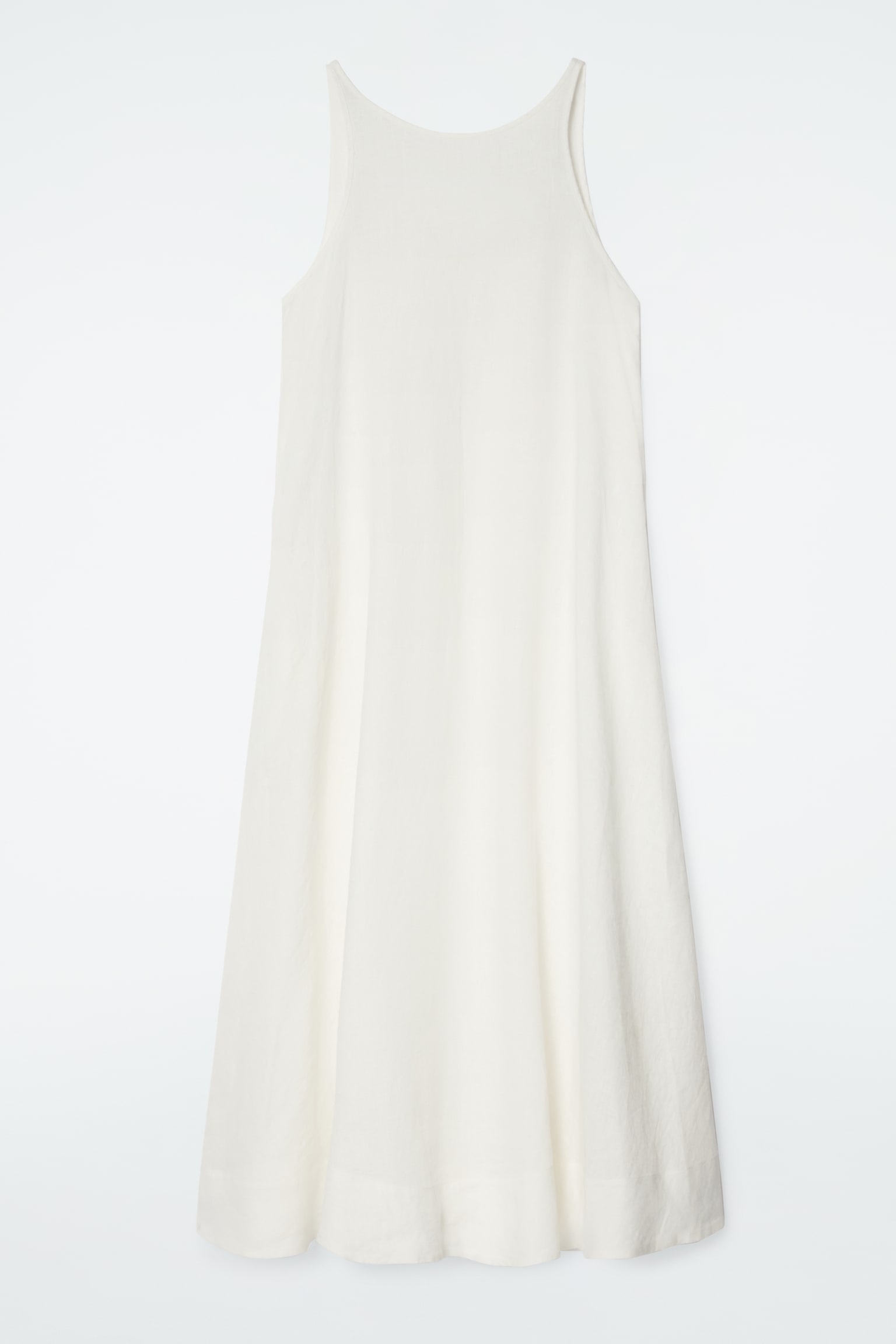 A-LINE LINEN MAXI DRESS - WHITE/BLACK - 2