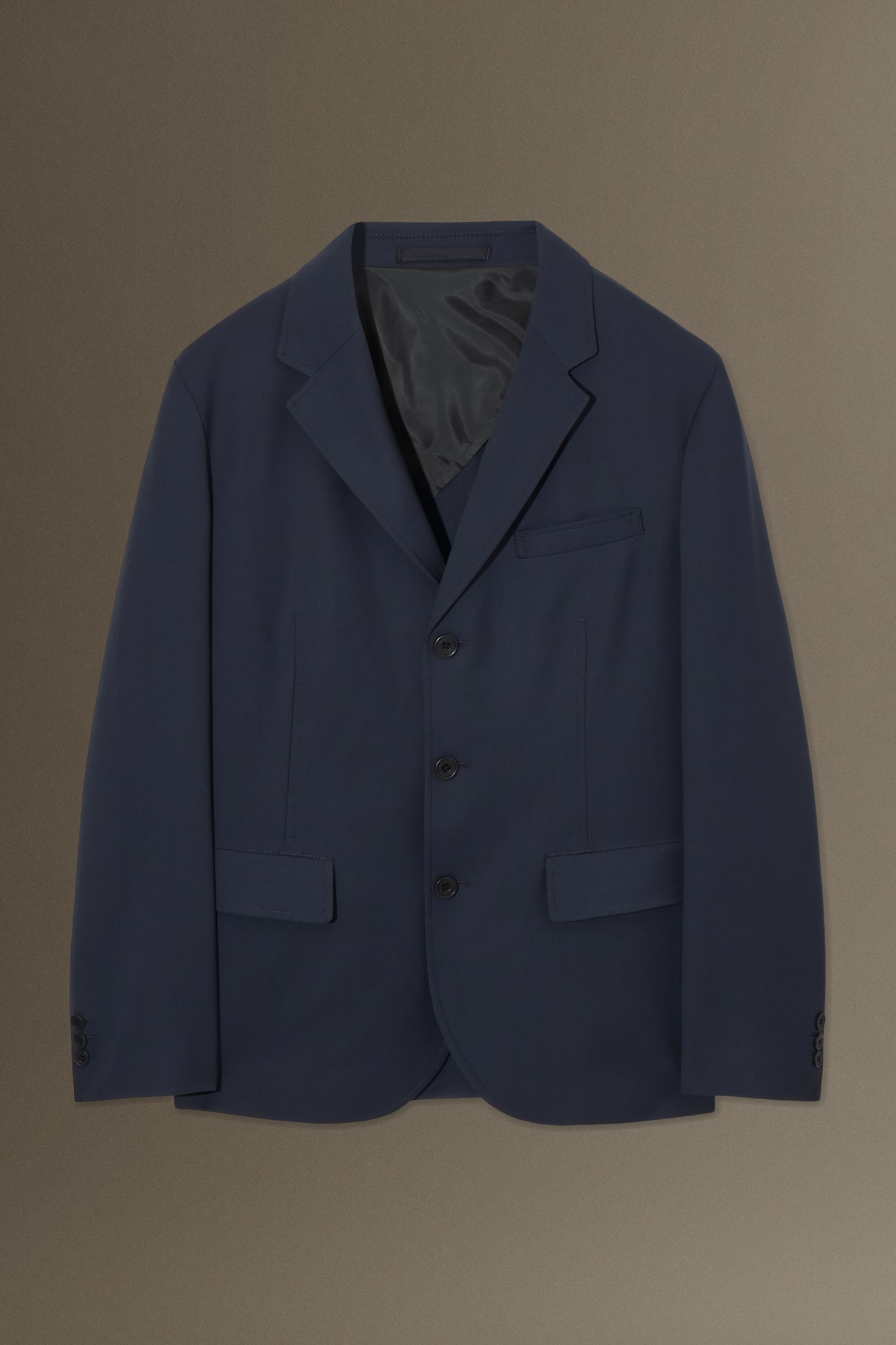 UNSTRUCTURED LIGHTWEIGHT WOOL BLAZER - REGULAR - NAVY - 1