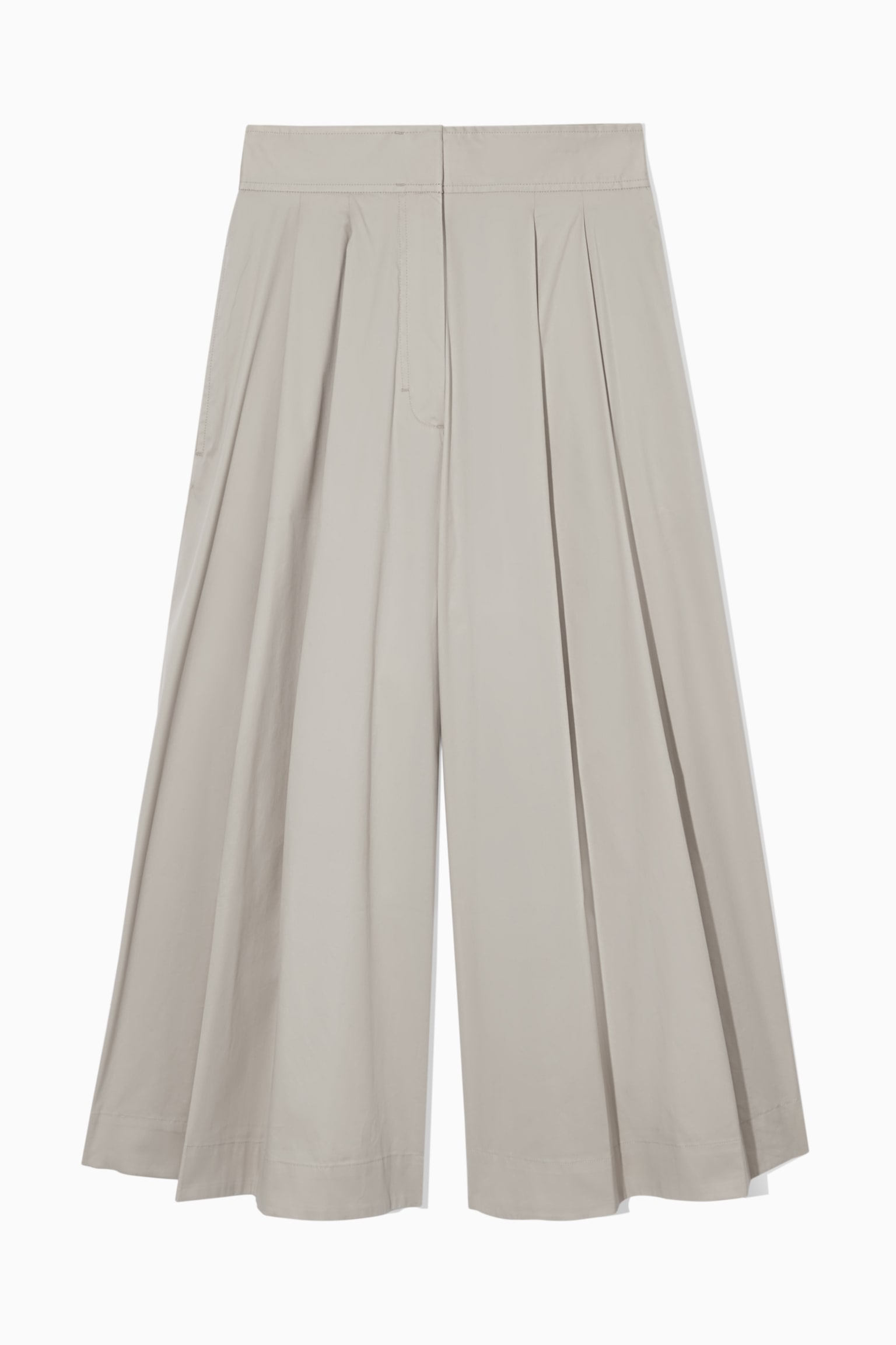 PLEATED TAILORED CULOTTES - STONE - 1