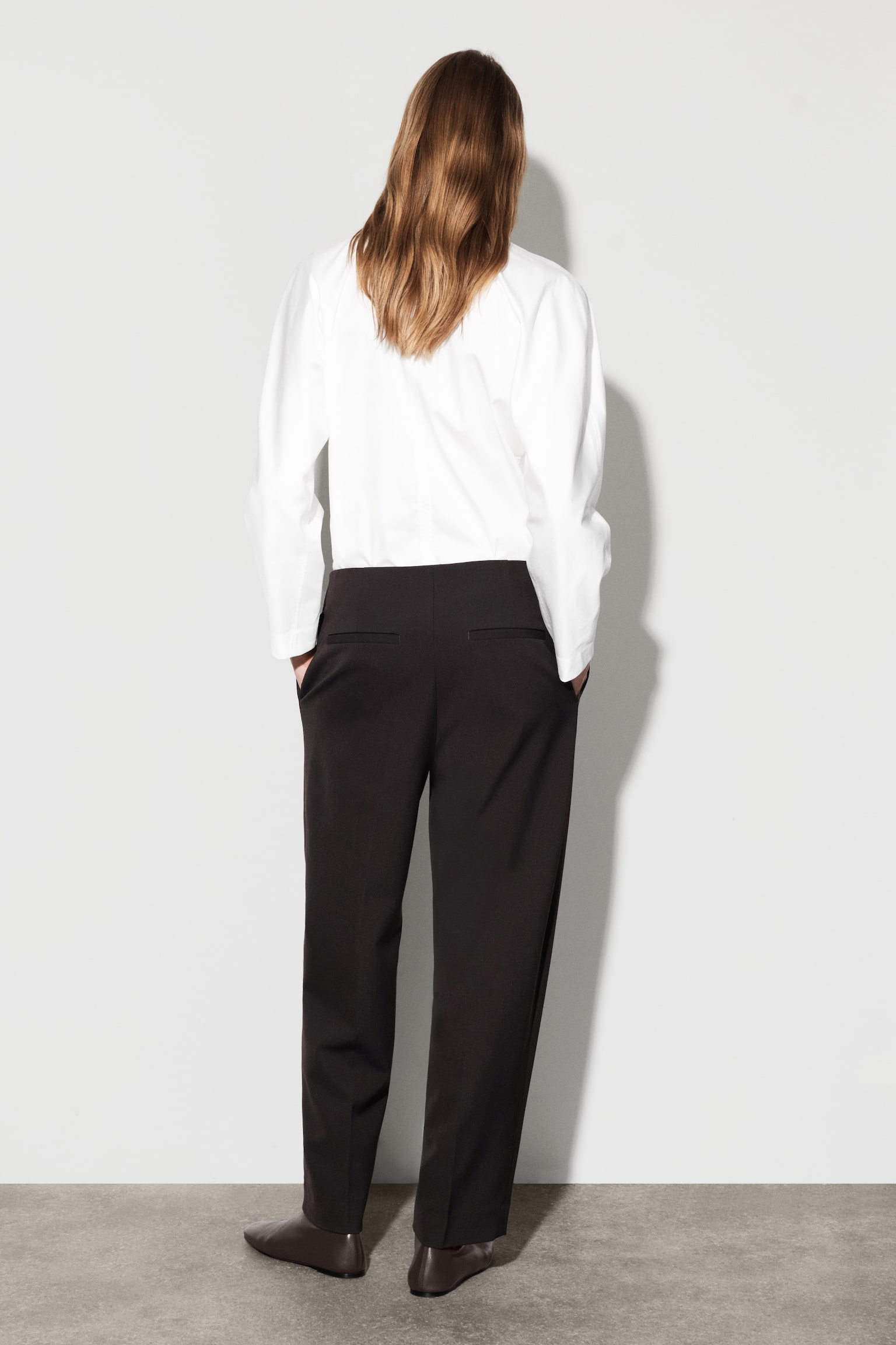 WOL-MIX BROEK MET TONBROEK-PIJP - DONKERBRUIN - 7