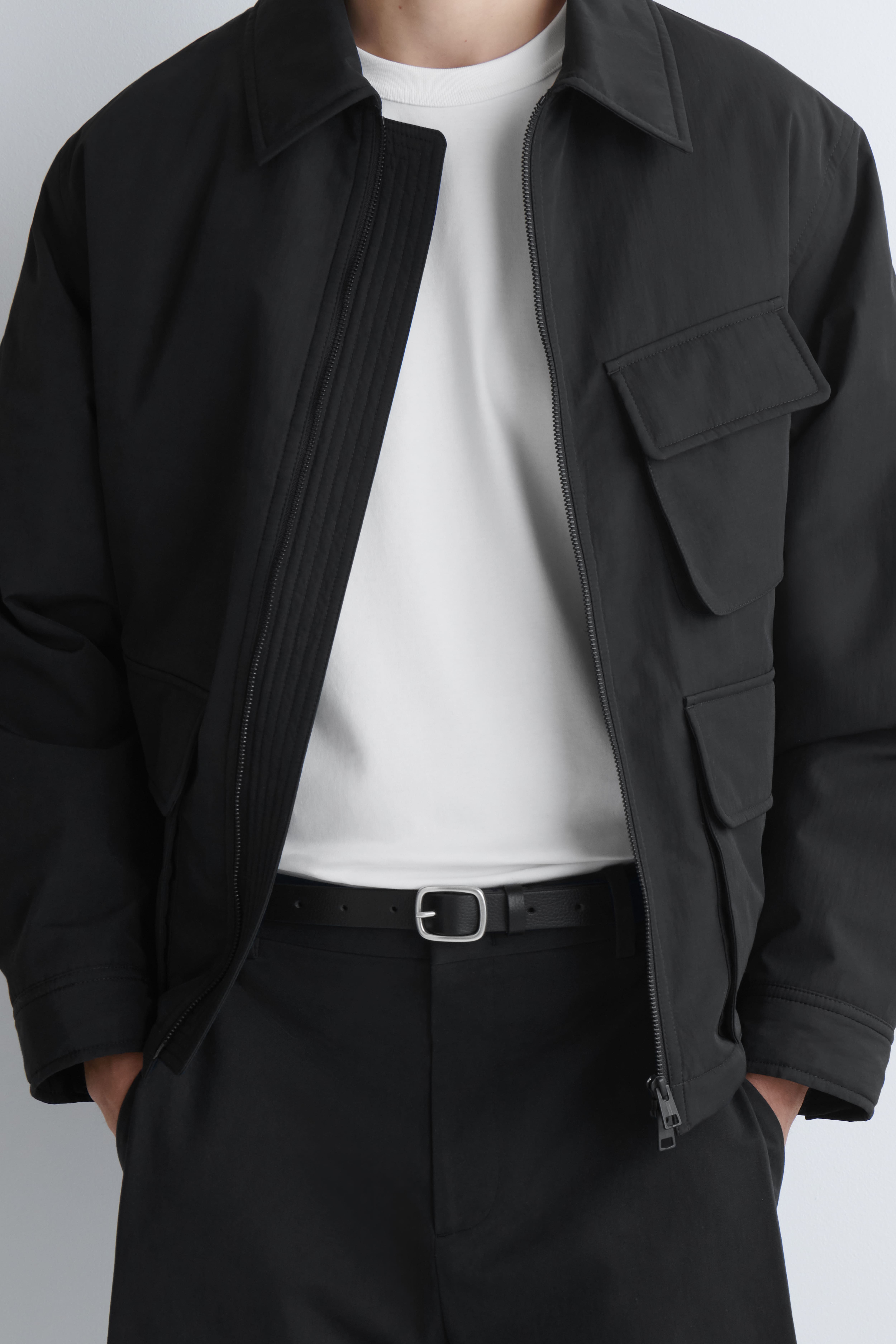 Riem van korrelig leer - ZWART