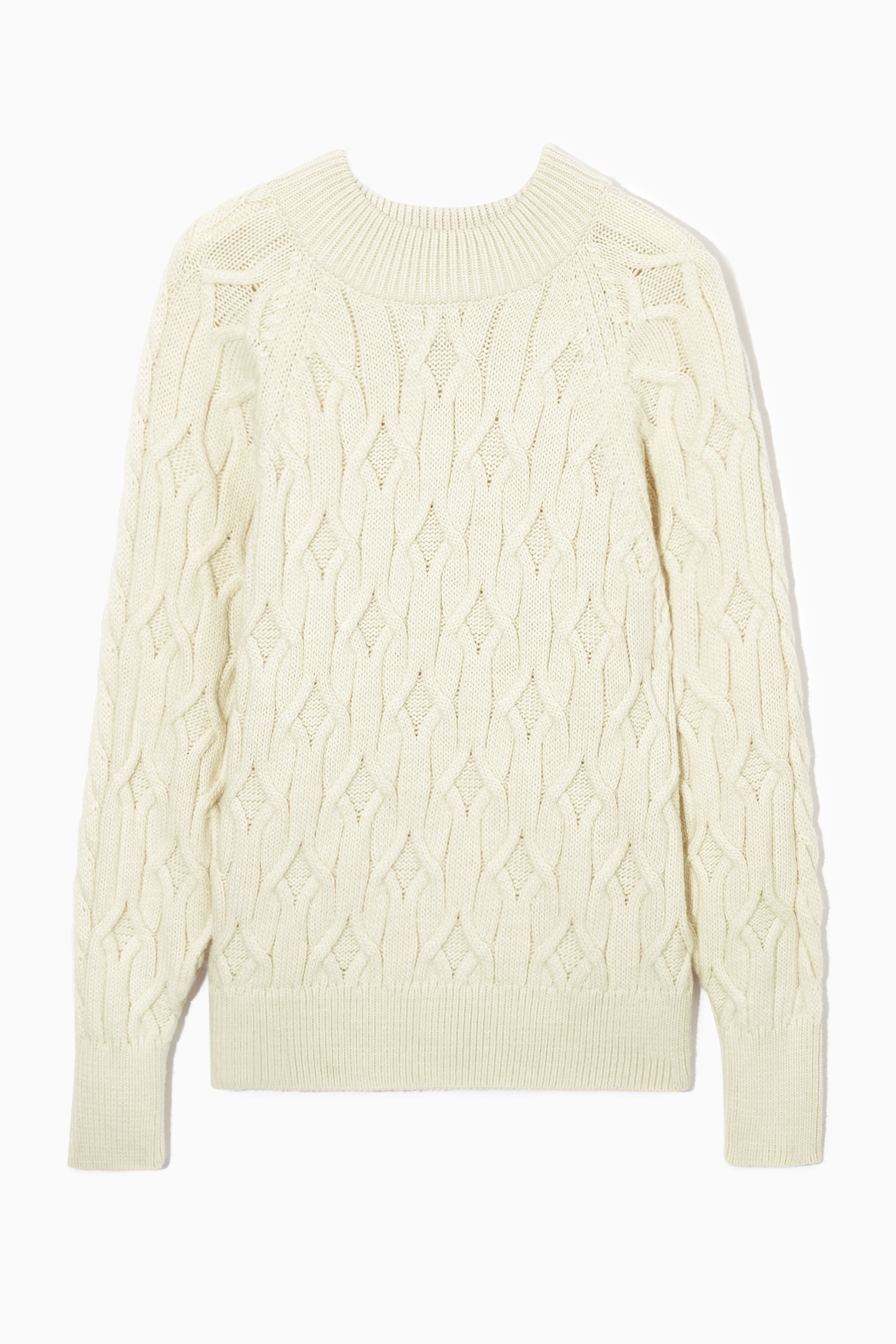 H&M Women’s purchases Cream Chunky Cable Knit Sweater, Size Small