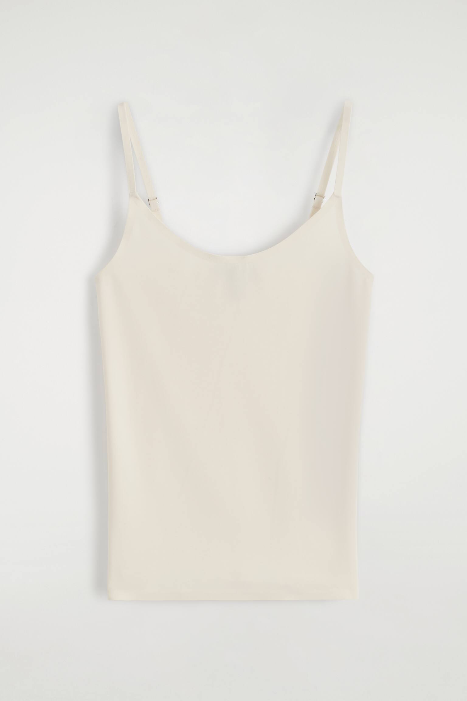 FIGURNÄRA LINNE I MJUK JERSEY - VIT - 2