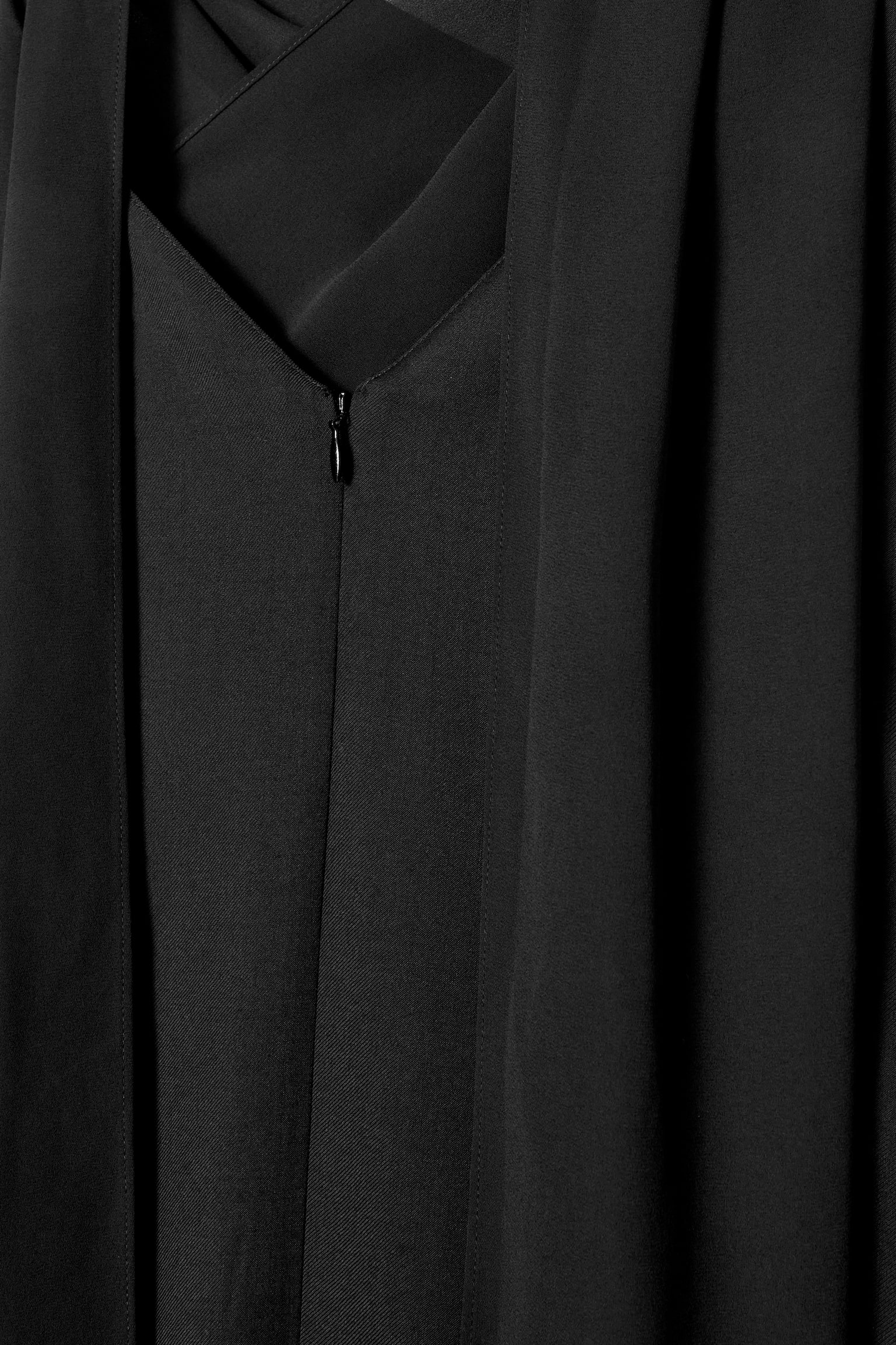 LAYERED WOOL DRESS - BLACK - 6