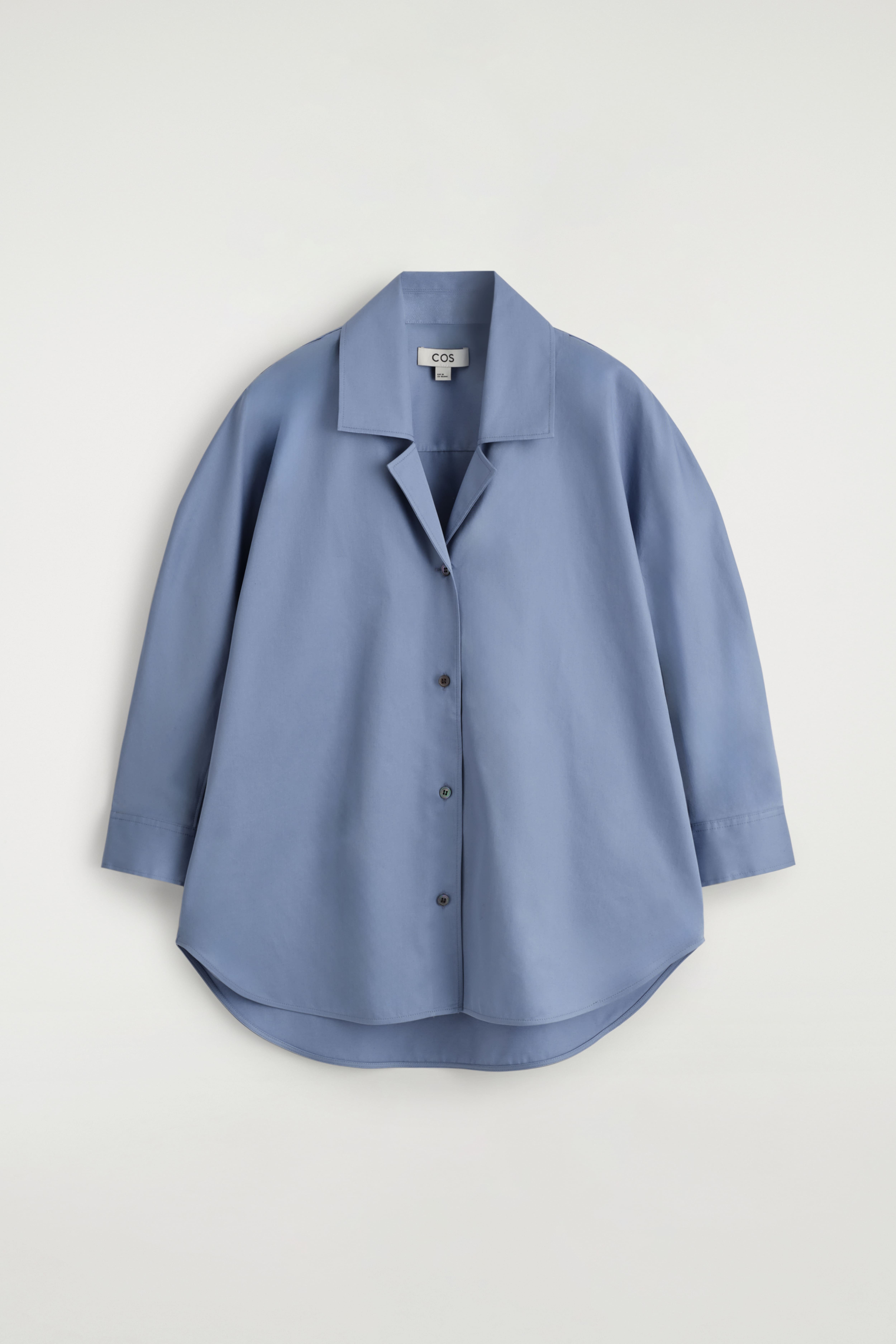 CAMICIA IN COTONE DALLA LINEA SCULTOREA - BLU