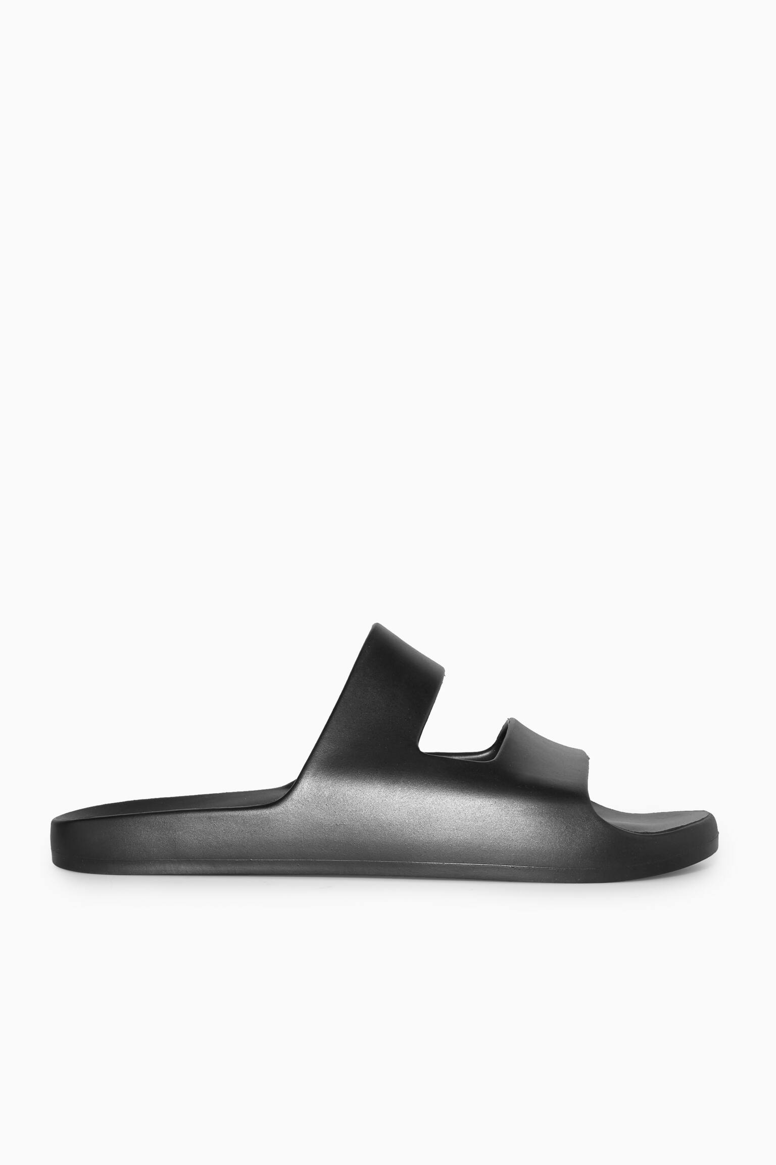 DOUBLE-STRAP RUBBER SLIDES - BLACK