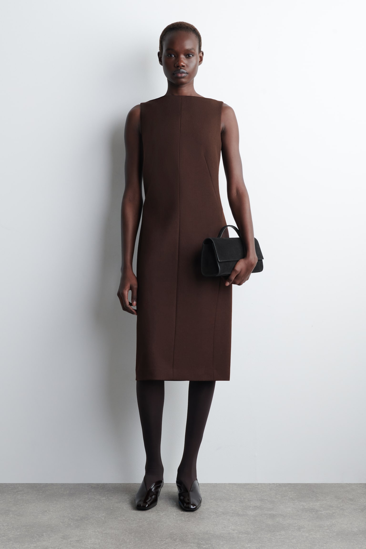 ROCHIE MIDI DIN LÂNĂ CROITĂ PE MĂSURĂ - BROWN - 1