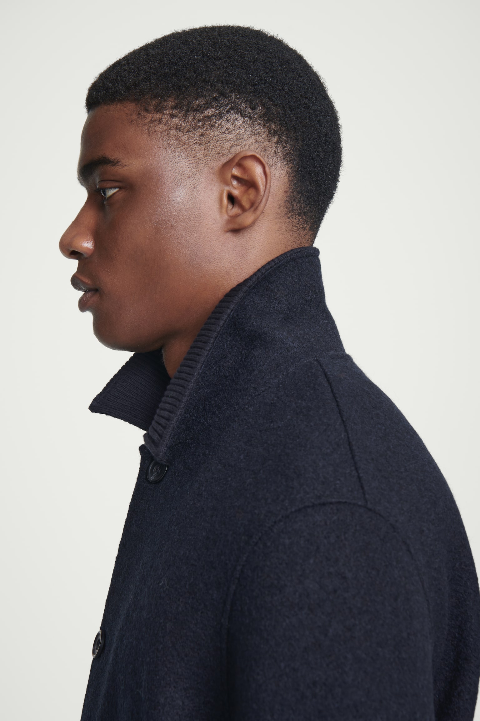 BOILED-WOOL CHORE JACKET - NAVY/DARK BROWN - 3