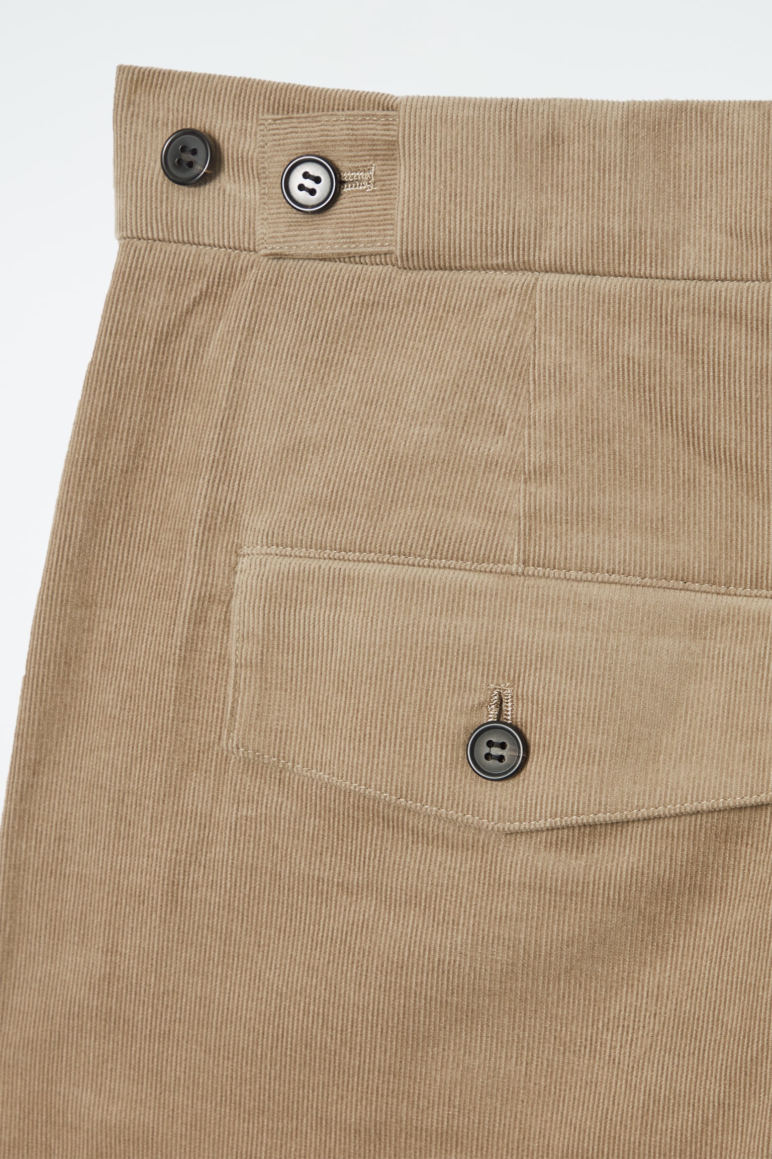 CROPPED CORDUROY TROUSERS - BEIGE/BLACK - 5