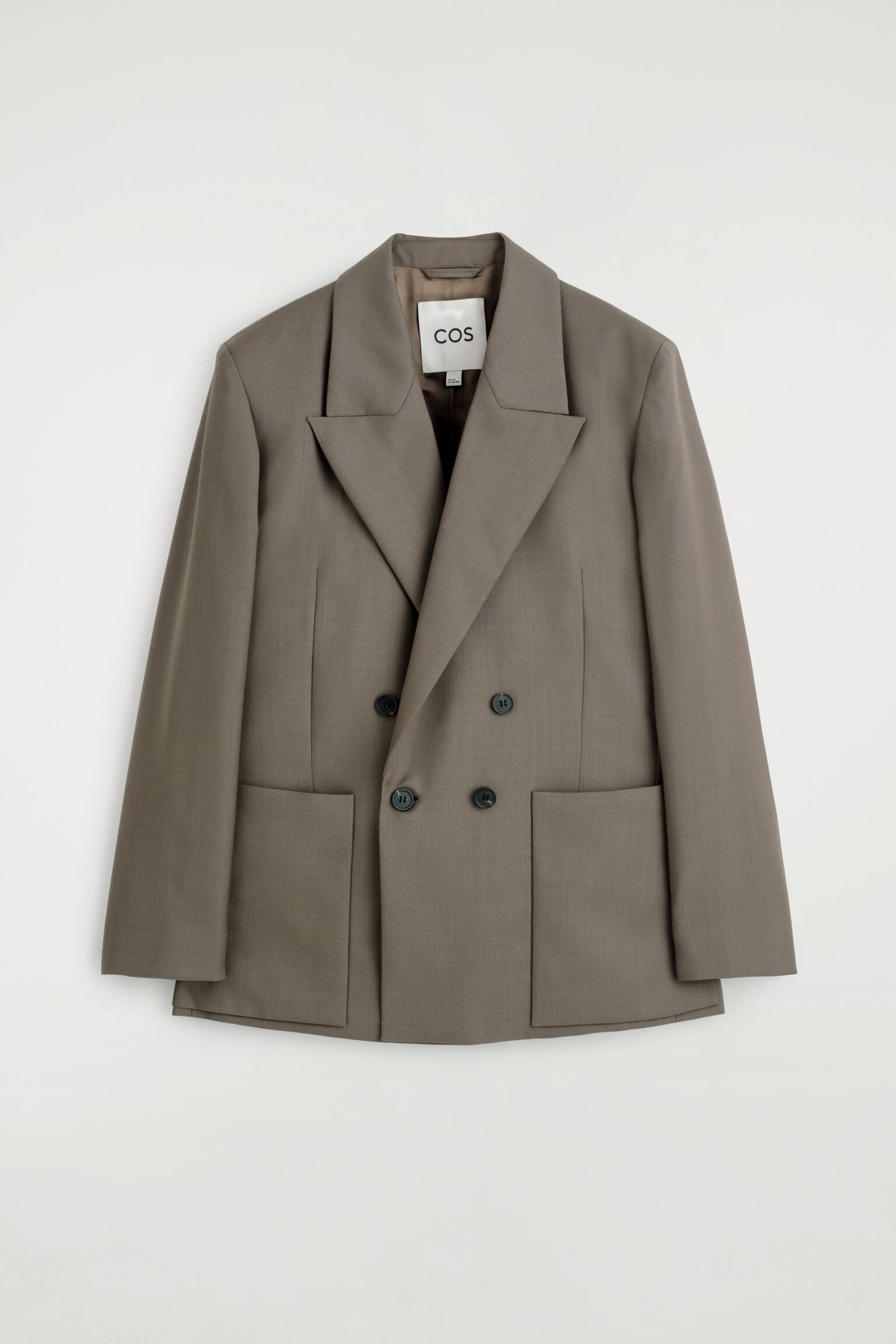 Dubbelgeknoopte blazer van wol-twill - Taupe - 2