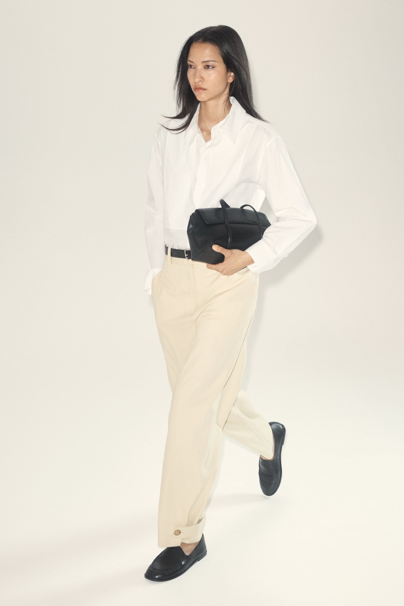 РИЗА ОТ ПИМА ПАМУК С НАПЛОСТЕНА ЯКА - БЯЛО - 9