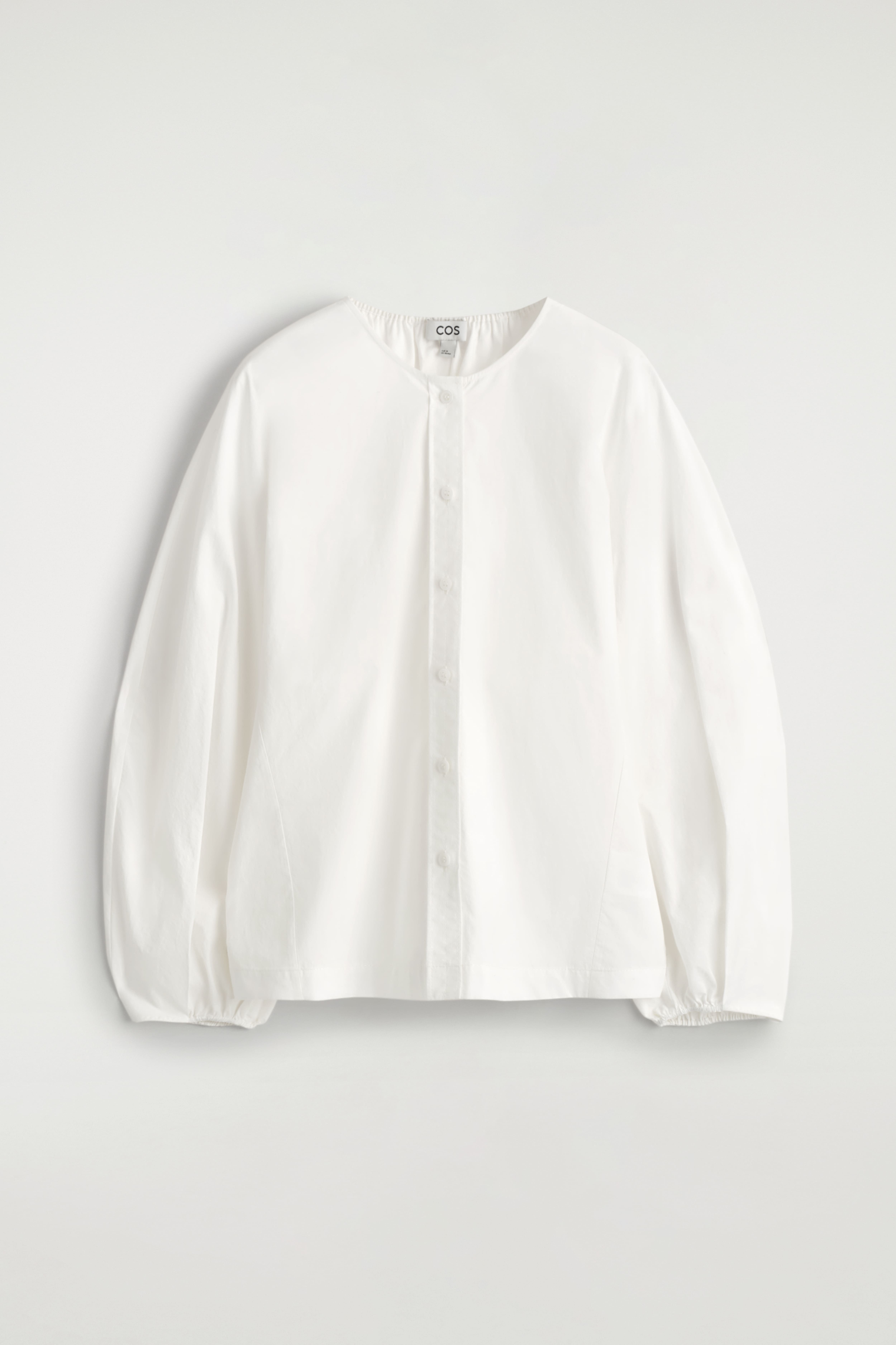 GATHERED PIMA COTTON BLOUSE - HVID/BERRY