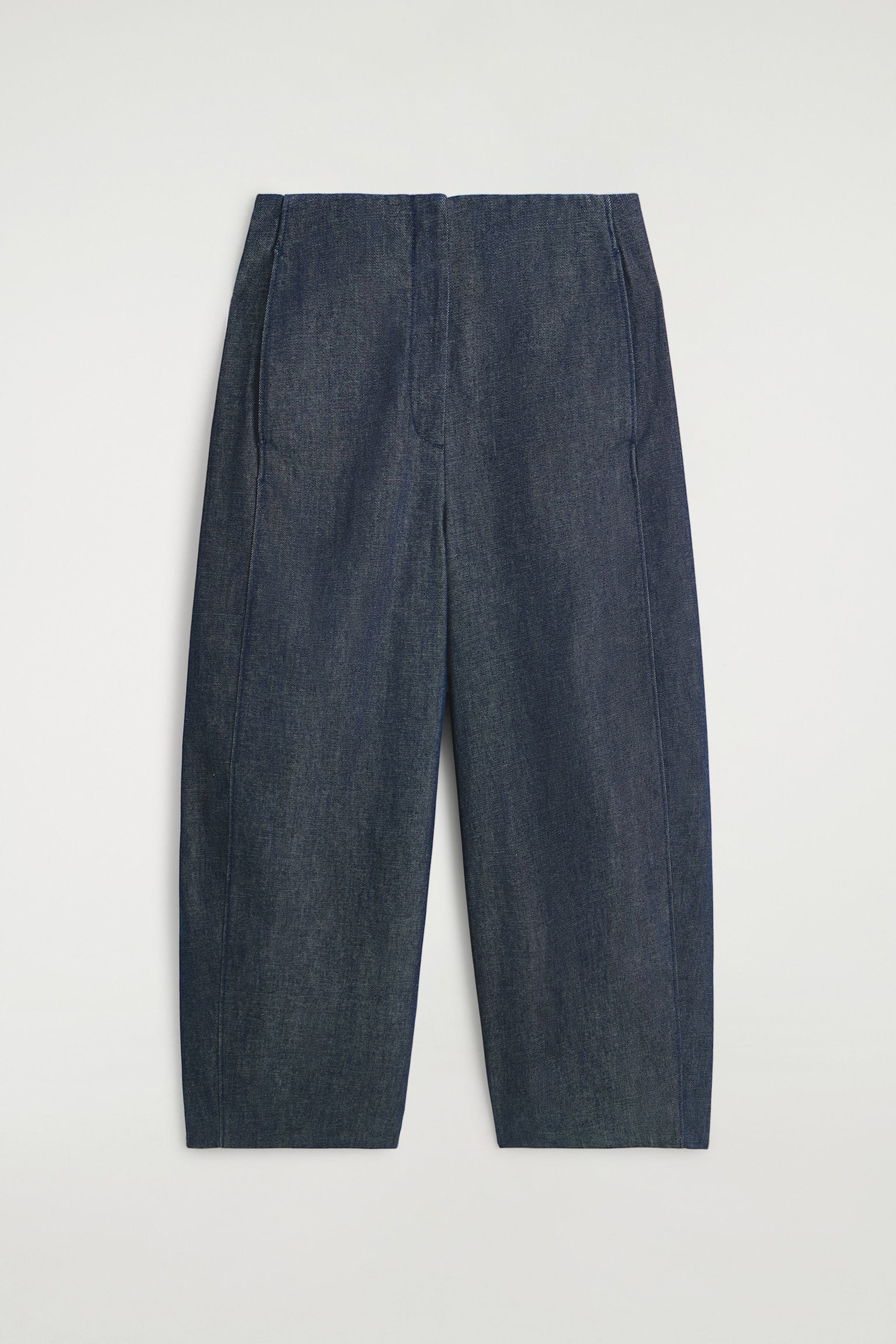 PANTALONI SCURTAȚI CU PICIOR BARIL DIN DENIM RAW - INDIGO - 2