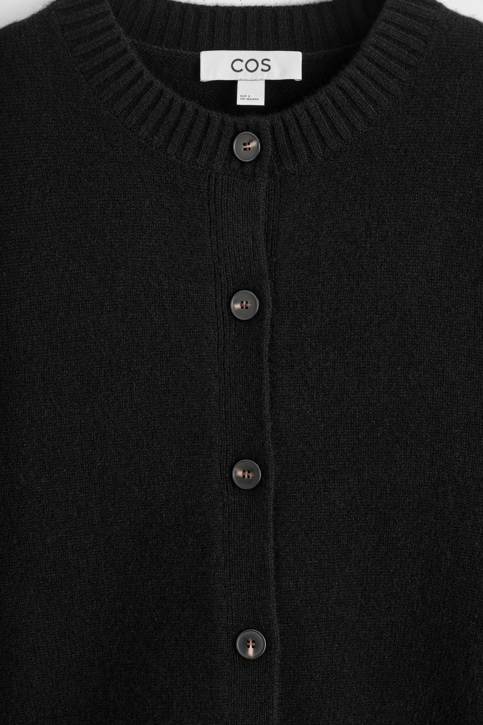 CARDIGAN I MERINOULL - SVART/MELERAD BEIGE/LJUSGUL - 7
