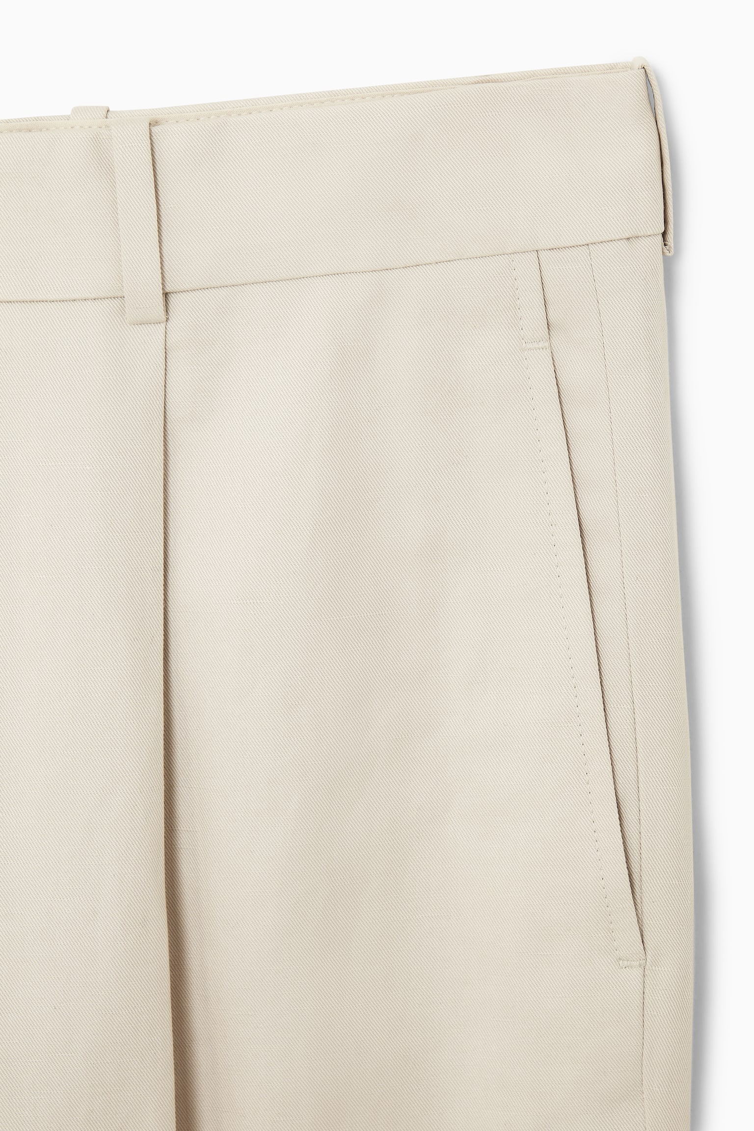 RELAXED PLEATED LINEN STRAIGHT-LEG TROUSERS - LIGHT BEIGE/BLACK/GREEN - 7