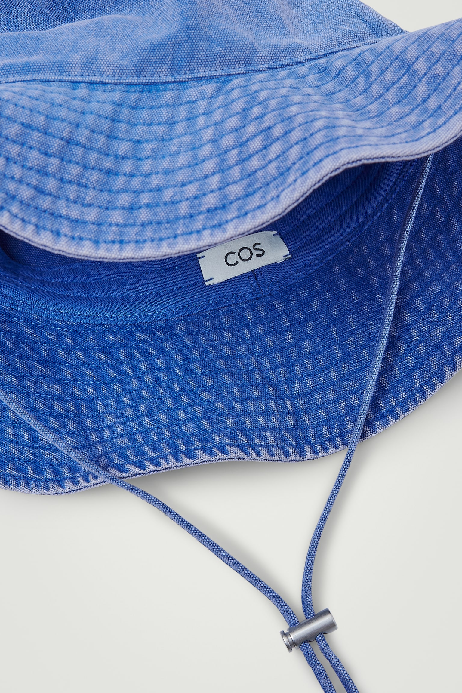 DRAWSTRING COTTON HAT - BLUE - 5