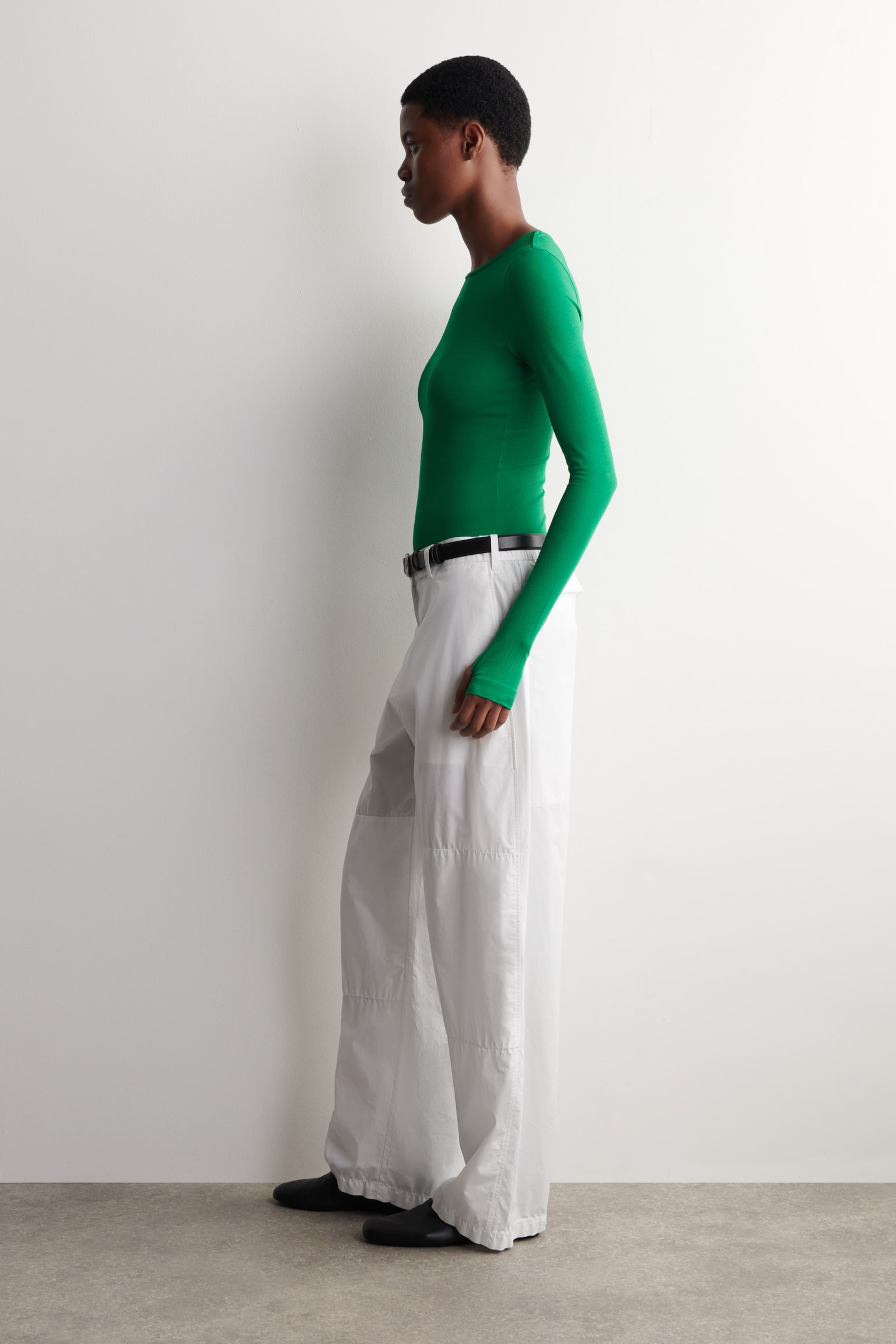 katoenen top met lange mouwen - GROEN/MARINEBLAUW/WIT/BEIGE MÉLANGE/ZWART - 4