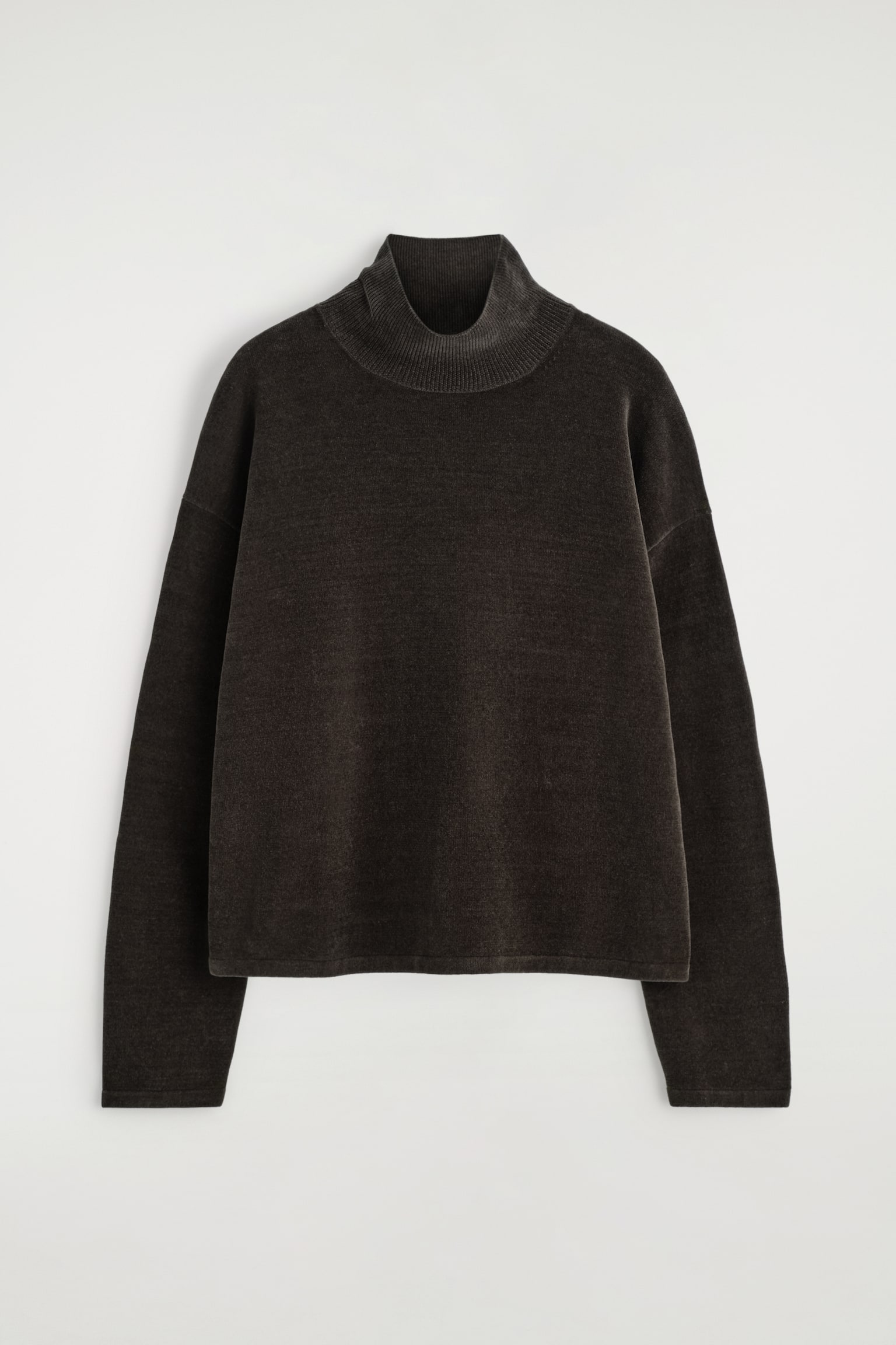 CHENILLE FUNNEL-NECK JUMPER - HNĚDÁ/CAMEL - 2