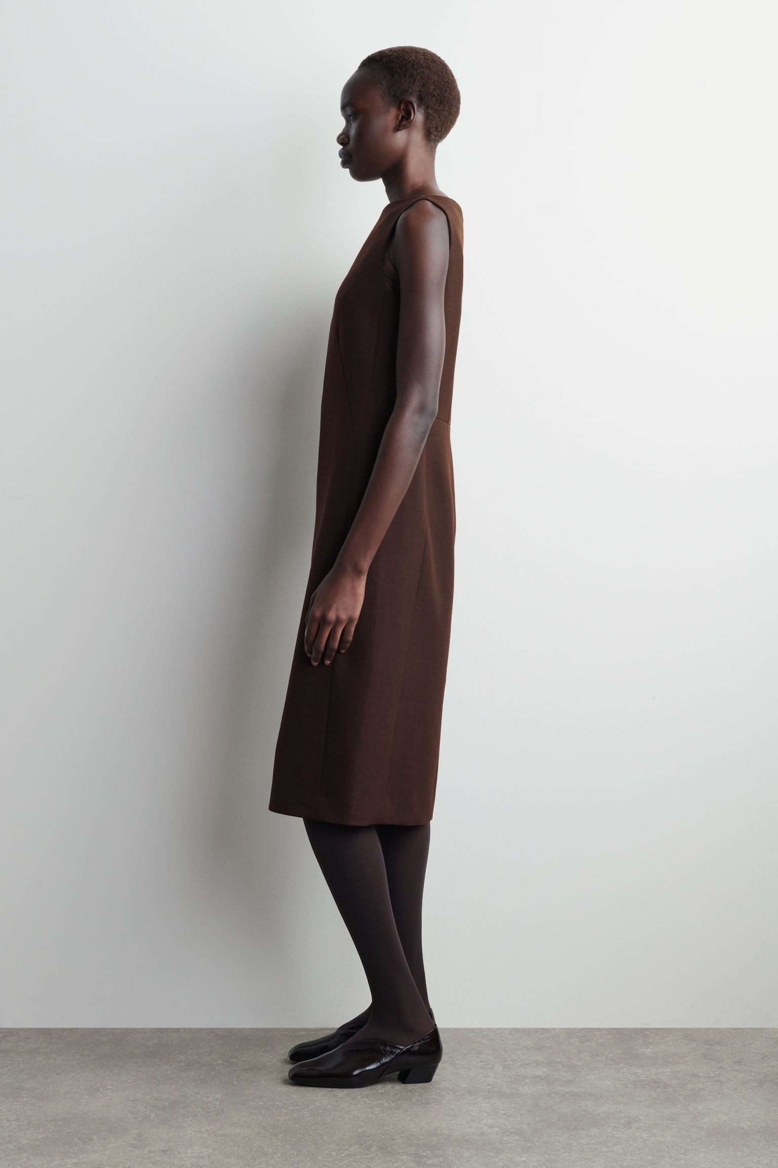 ROCHIE MIDI DIN LÂNĂ CROITĂ PE MĂSURĂ - BROWN - 3
