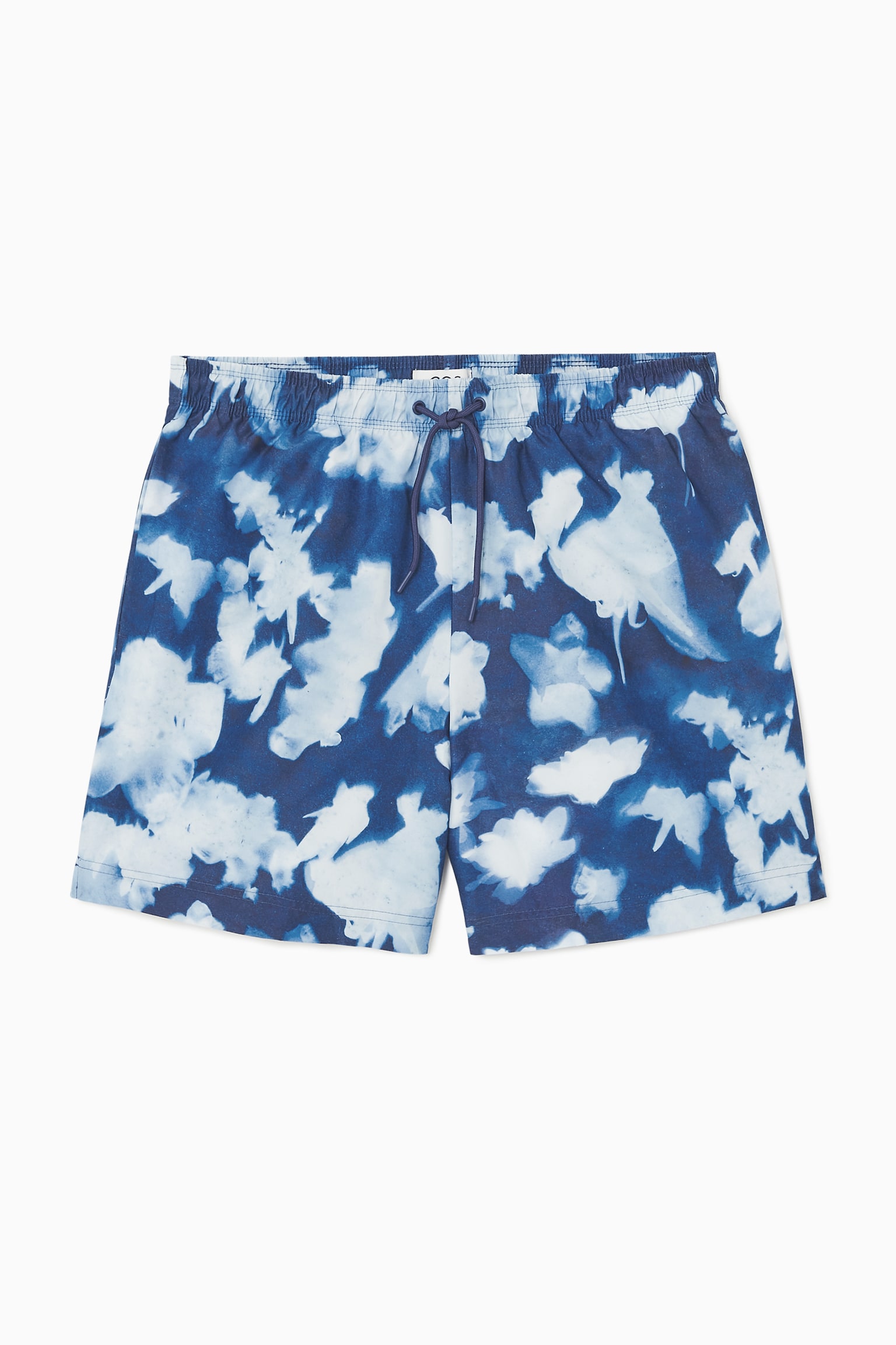 PRINTED DRAWSTRING SWIM SHORTS - BLUE / FLORAL/GREY / ANIMAL PRINT - 1