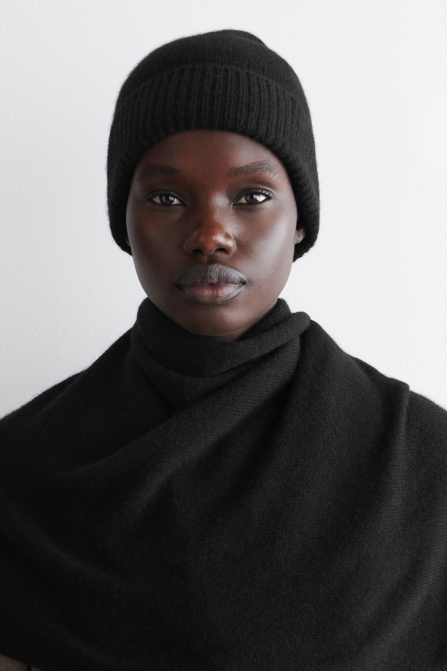 BEANIE AUS KASCHMIR - SCHWARZ/Dunkelgrau/DUNKELBRAUN - 1