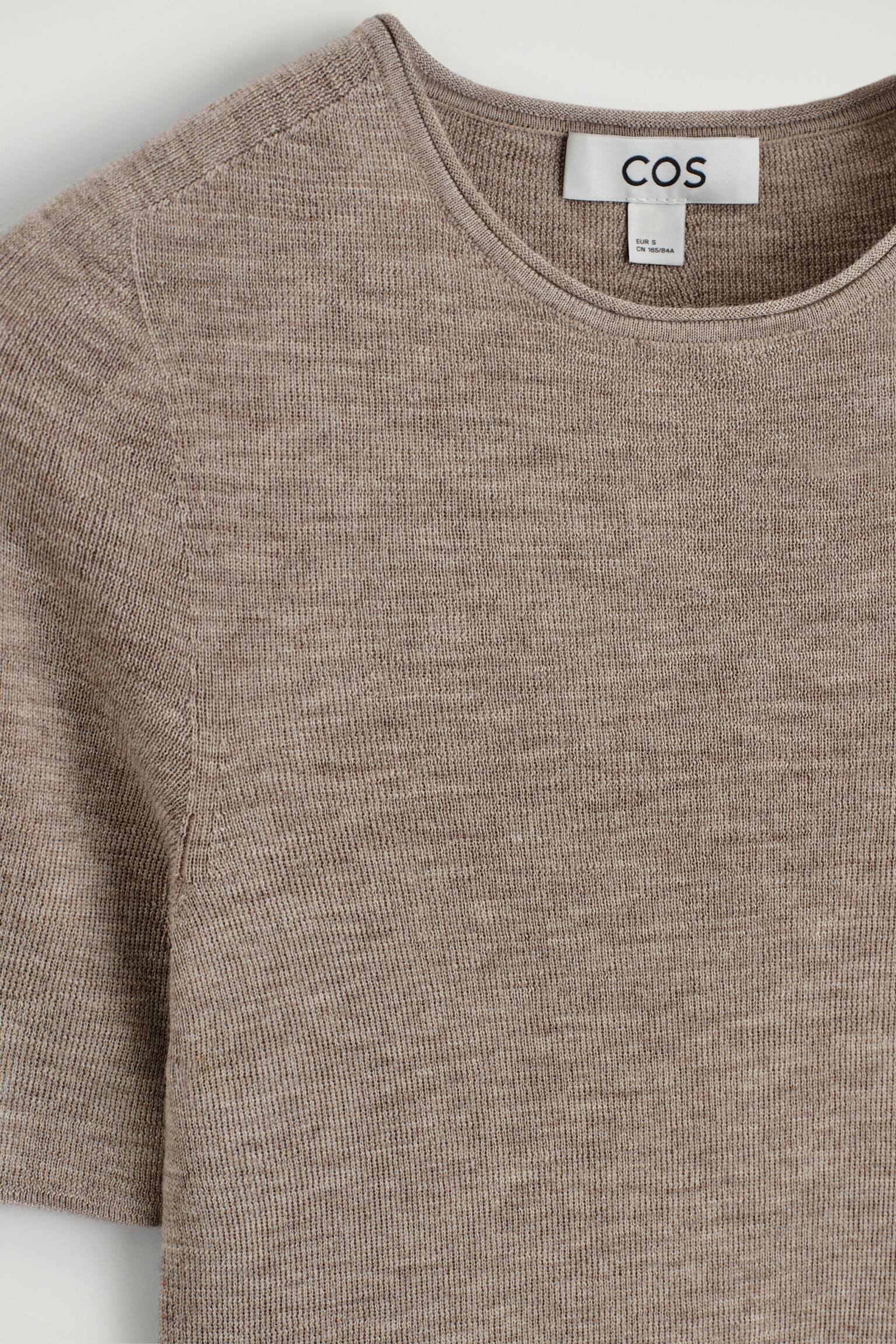 Sømløs t-skjorte i merinoull - Beige melange/Burgunder mélange/Koksgrå mélange - 4