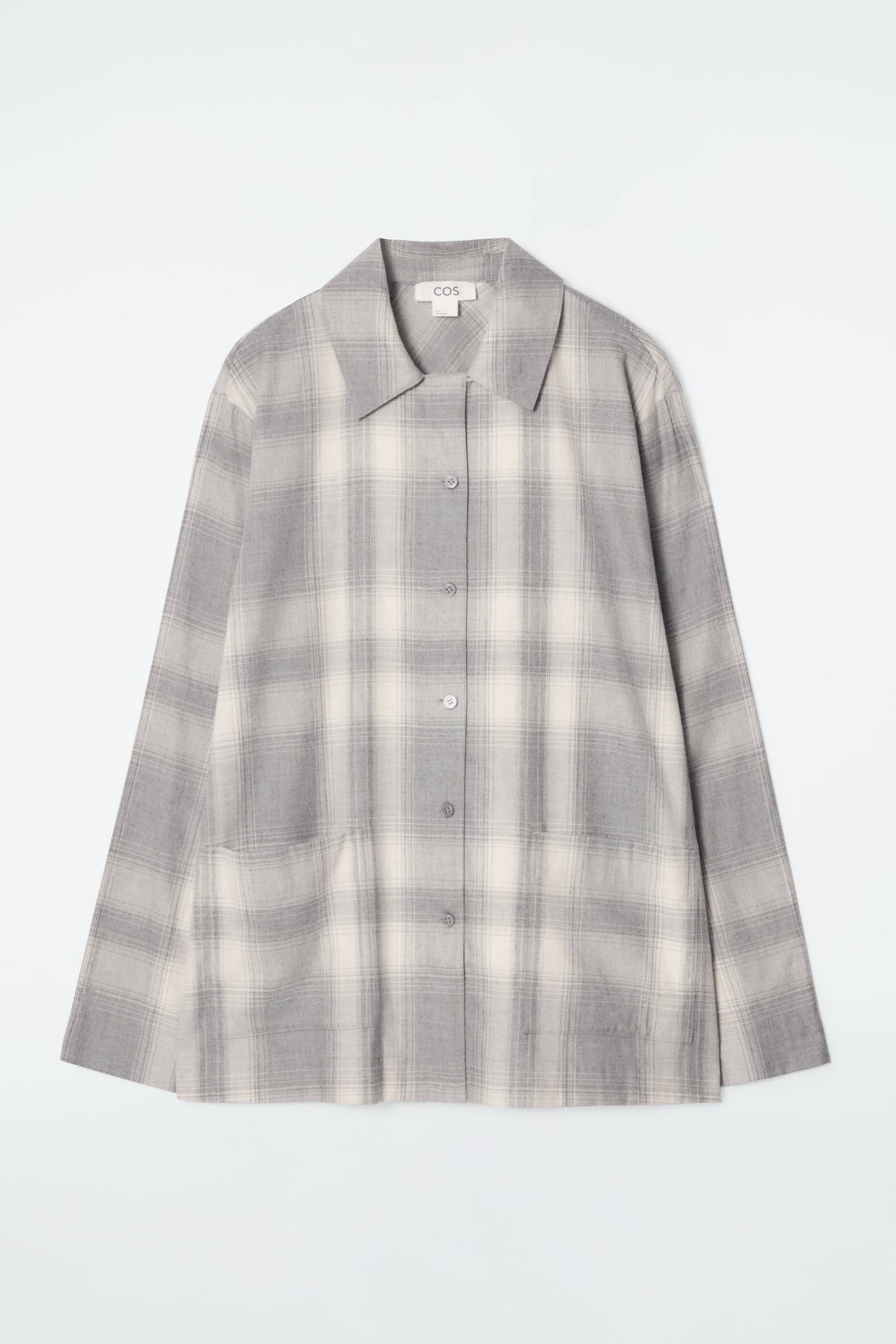 CHECKED FLANNEL PYJAMA SHIRT - GREY / CHECKED - 2