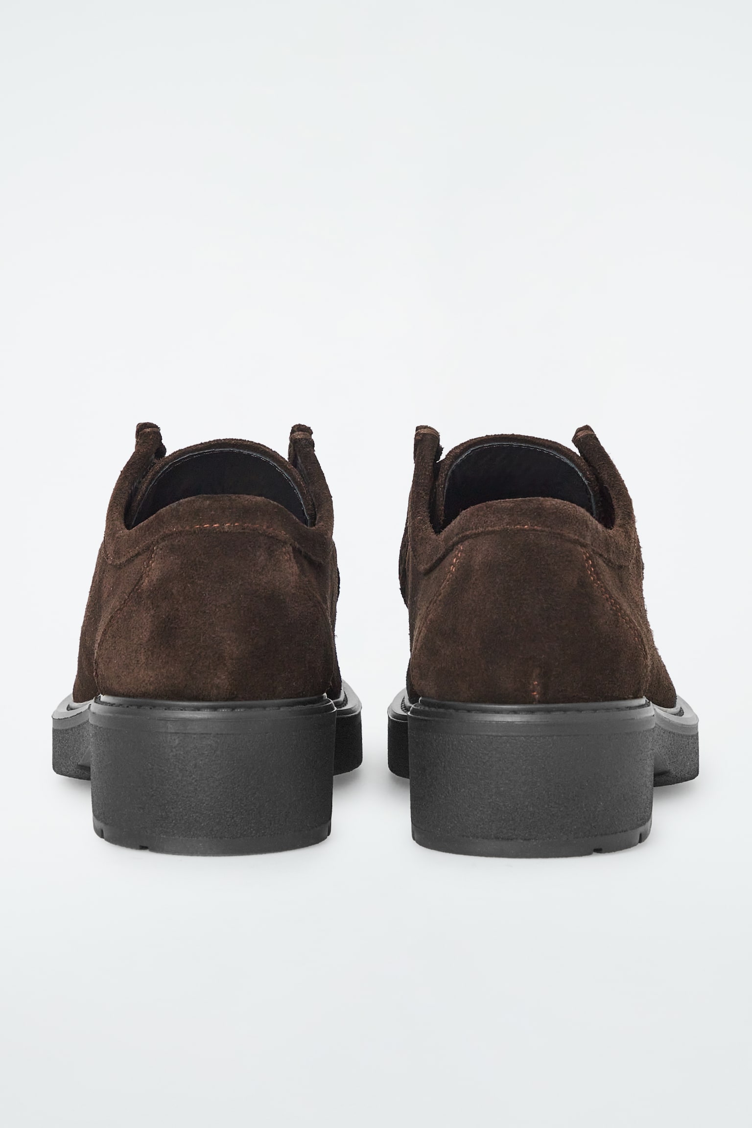 CHUNKY SUEDE DERBY SHOES - DARK BROWN - 5