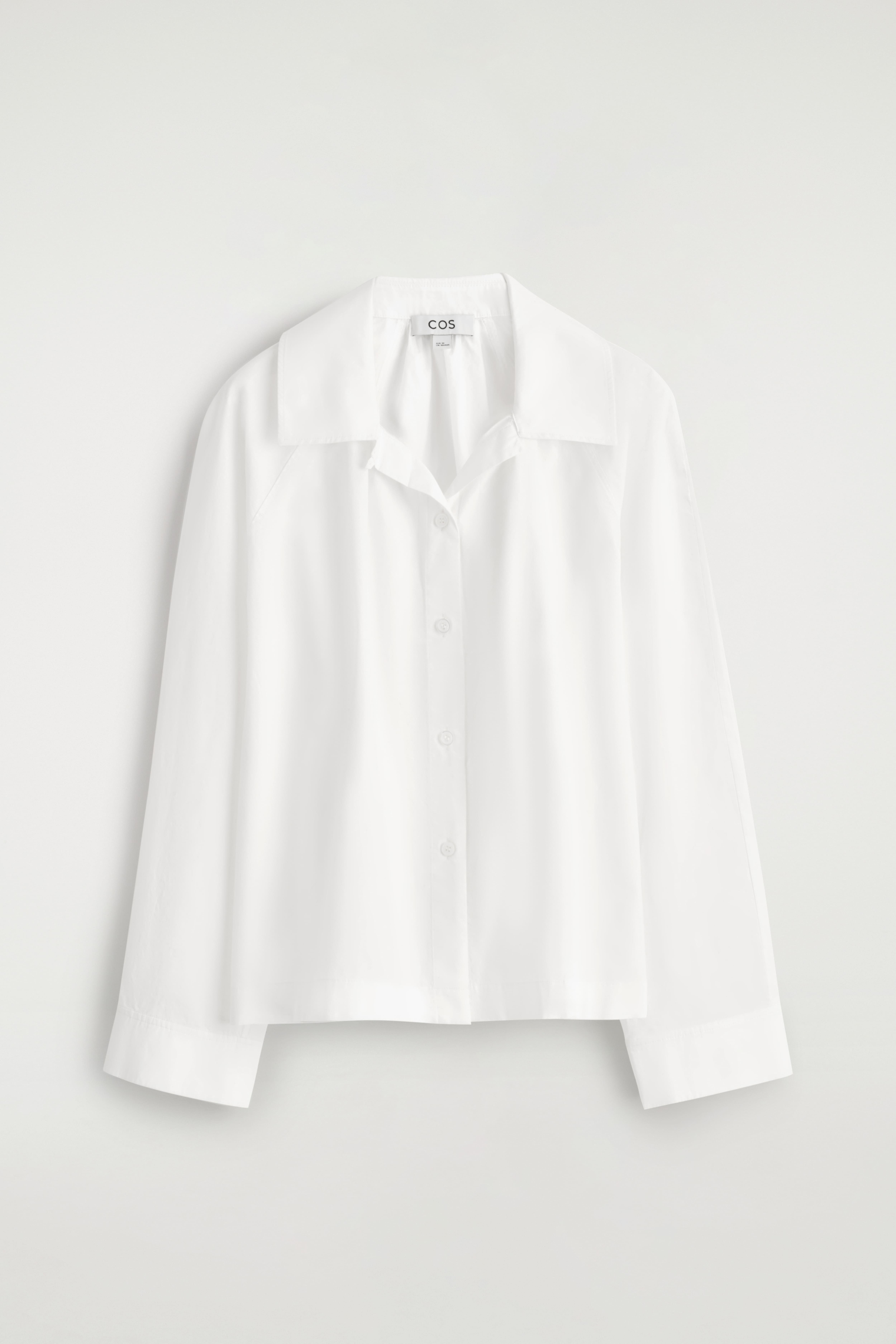 CAMICIA ARRICCIATA IN COTONE PIMA - BIANCO