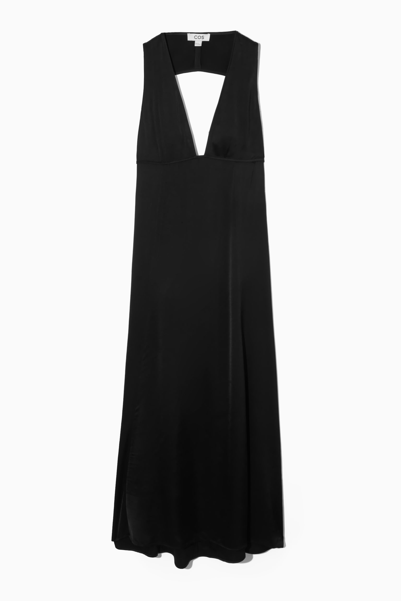 PLUNGE OPEN-BACK MAXI DRESS - BLACK - 1