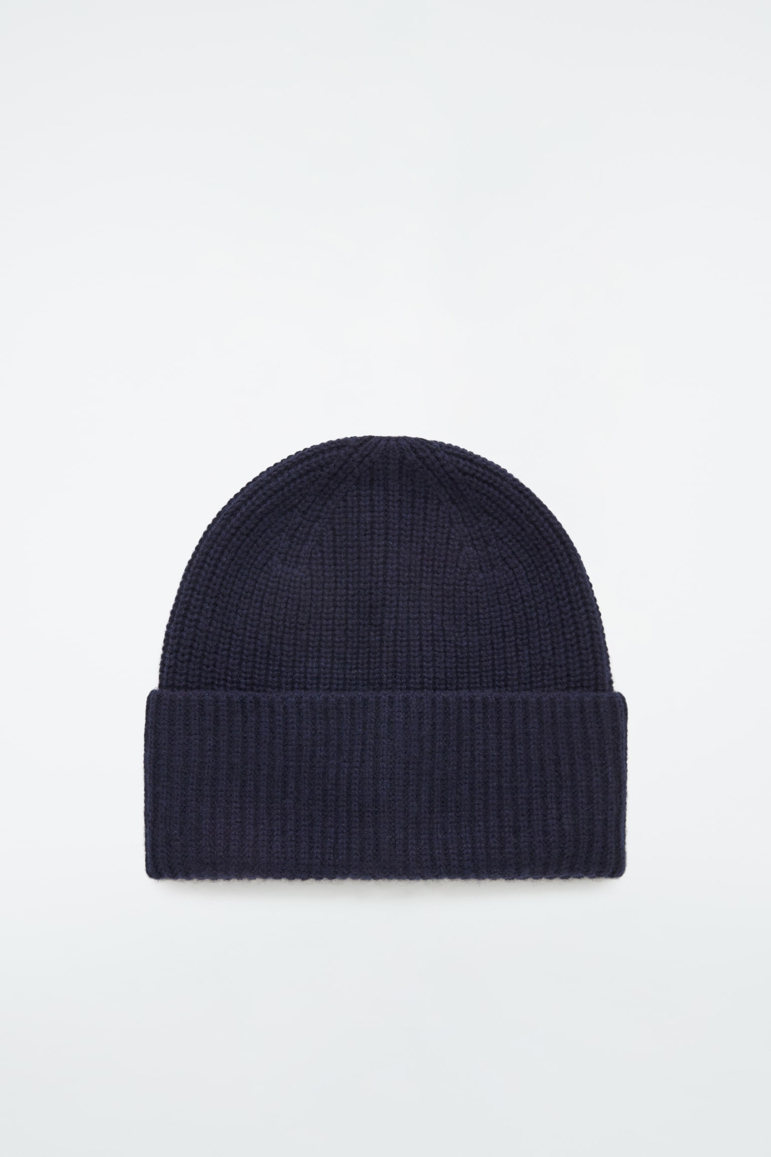 RIBBED WOOL AND CASHMERE BEANIE - NAVY/BEIGE/BRIGHT RED - 2