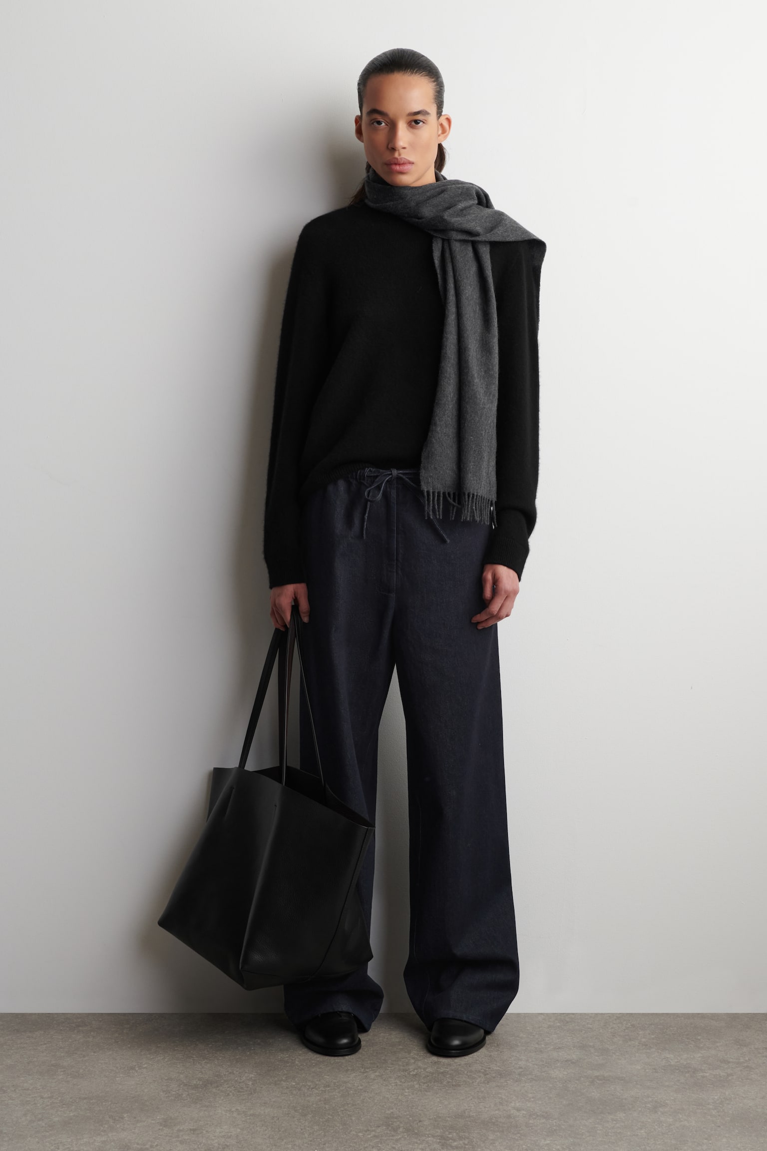 Denimbukser med snøretræk - INDIGO - 1
