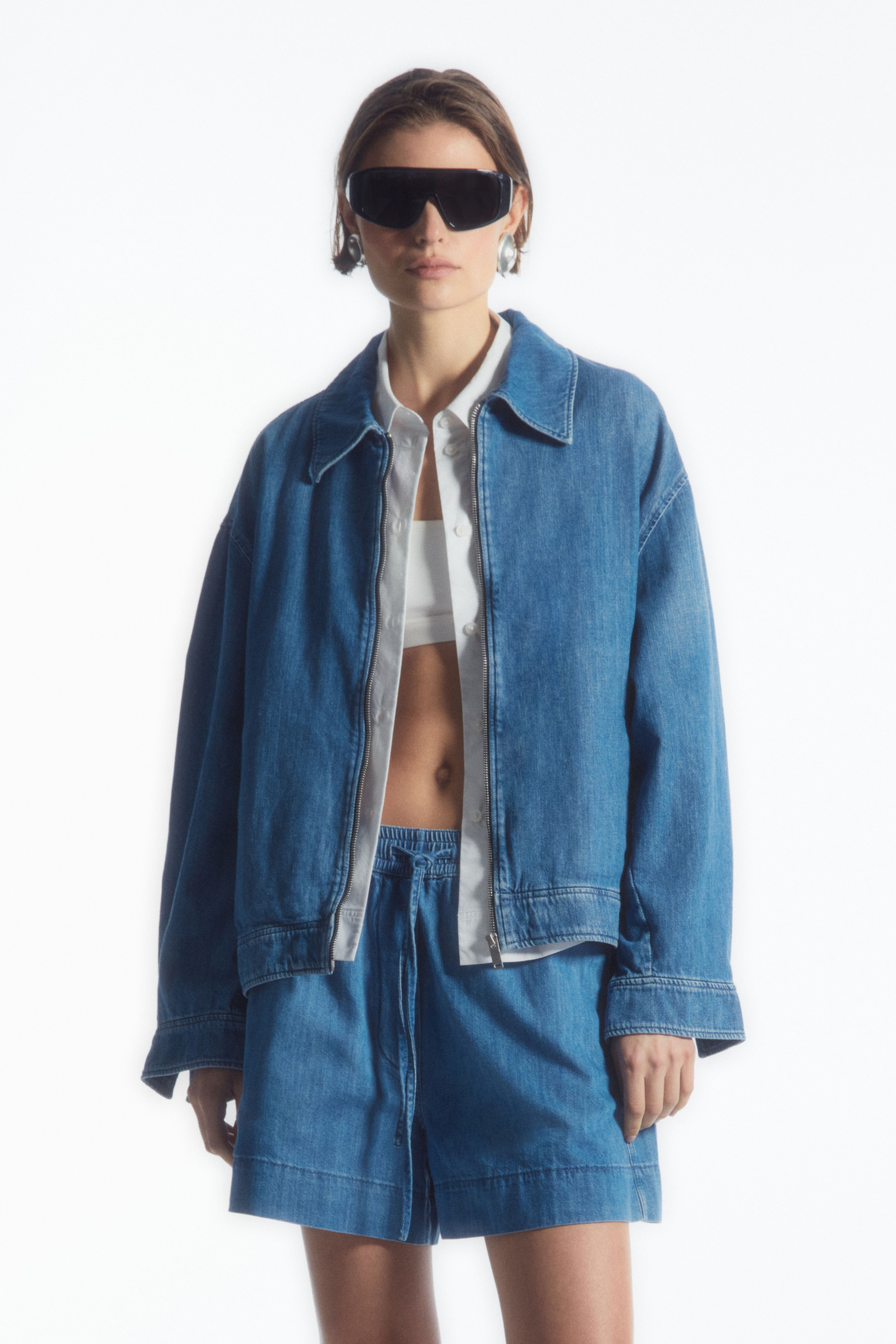 Denim zip up jacket best sale