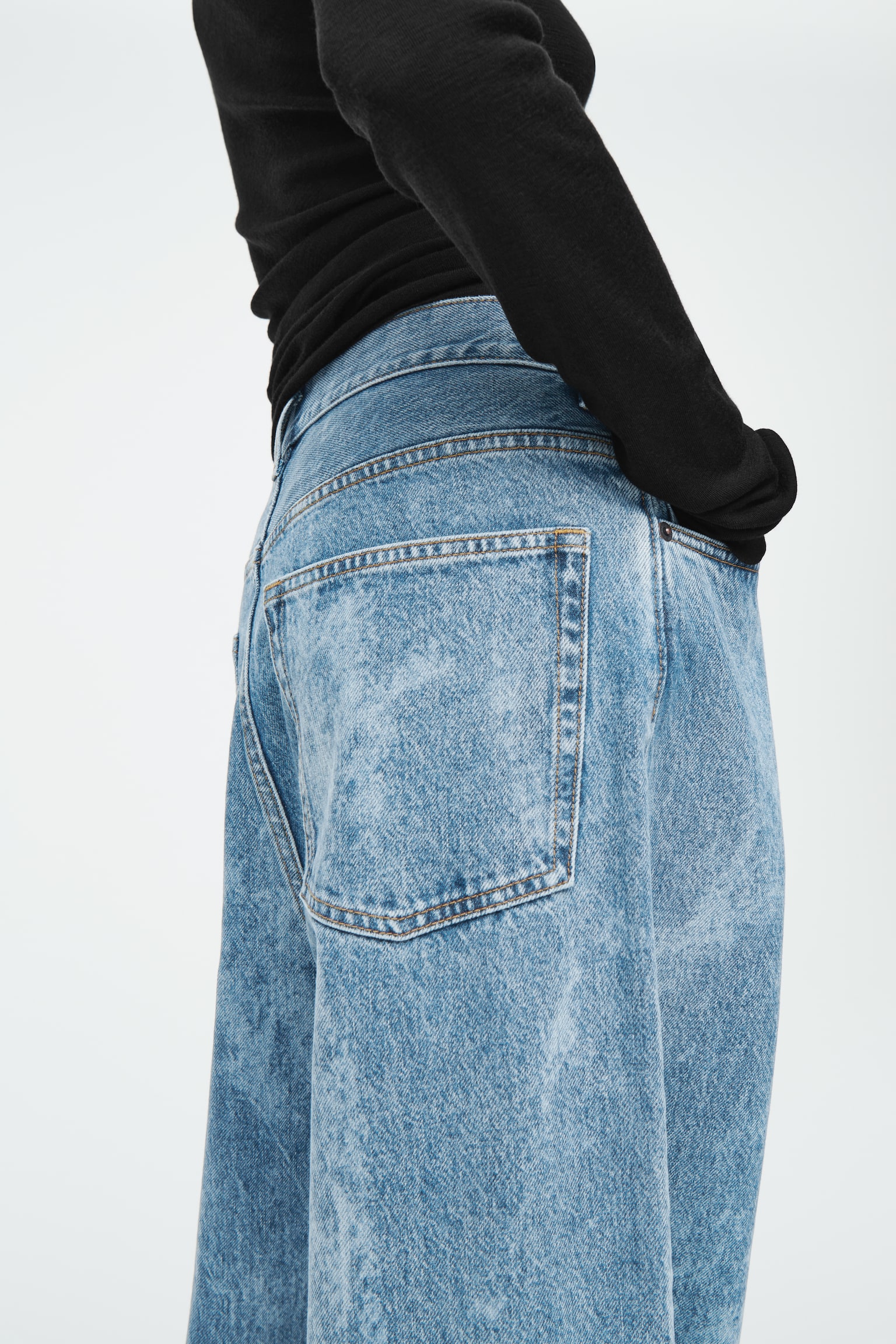 VOLUME WIDE-LEG JEANS - BLUE/PETROL BLUE/WASHED BLACK/DUSTY BLUE/MID-BLUE/LIGHT BLUE/LIGHT BLUE - 4