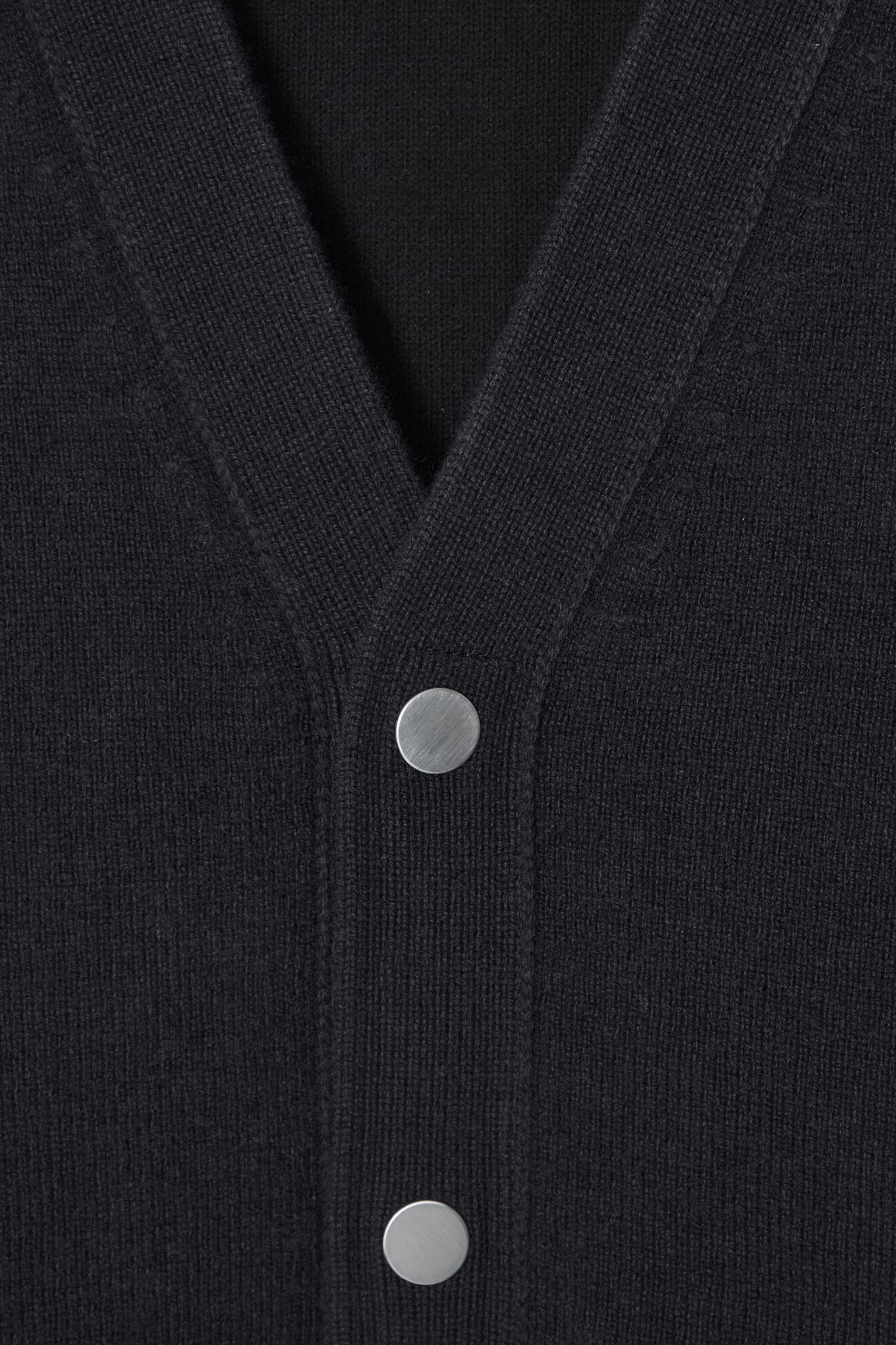 DOUBLE-FACED WOOL V-NECK CARDIGAN - NAVY/MOLE - 3