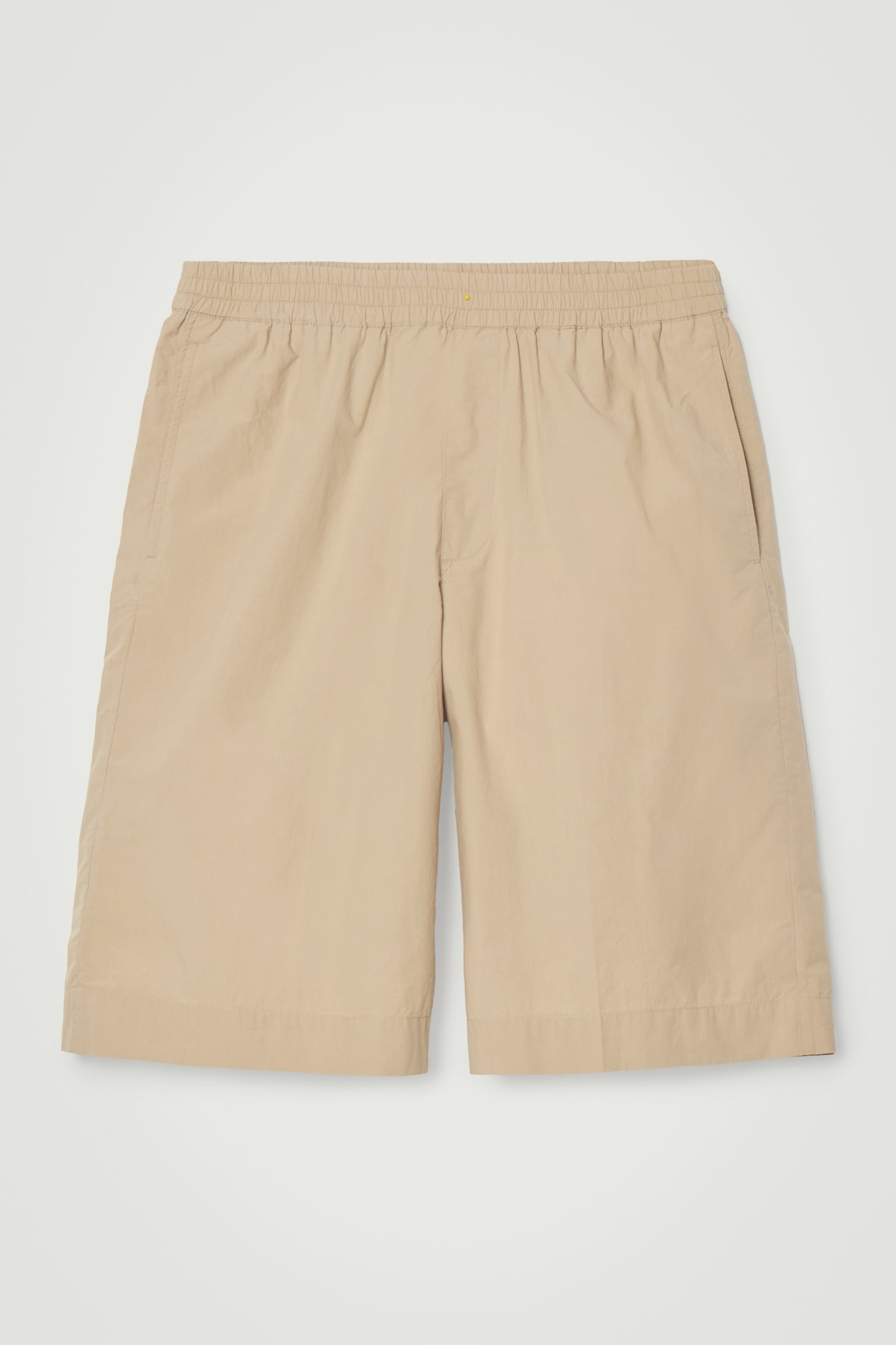 ELASTICATED COTTON SHORTS - BEIGE/NAVY - 2