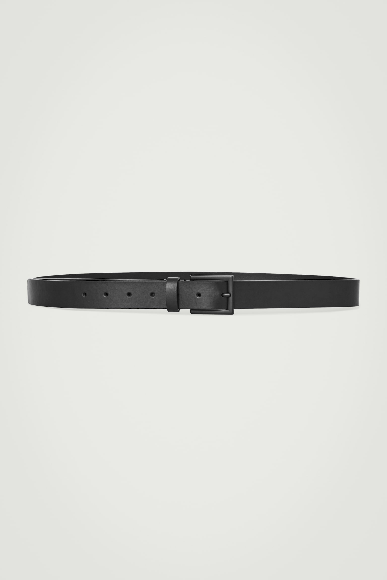 MATTE LEATHER BELT - BLACK - 2