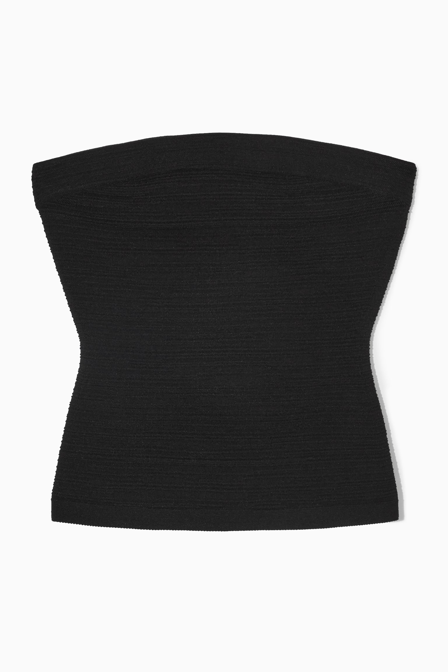 TEXTURED BANDEAU TOP - BLACK/WHITE - 1