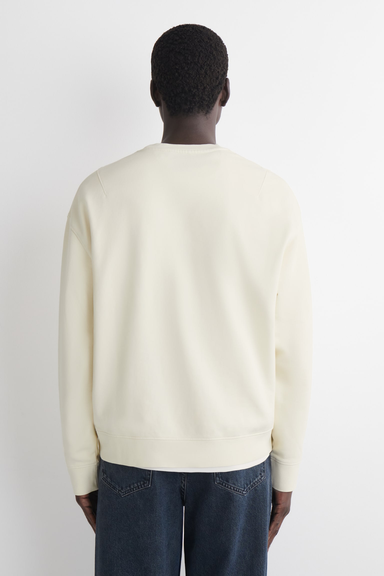 SWEATSHIRT AUS VORGEWASCHENER BAUMWOLLE - WEISS/HELLGRÜN/NAVYBLAU - 4