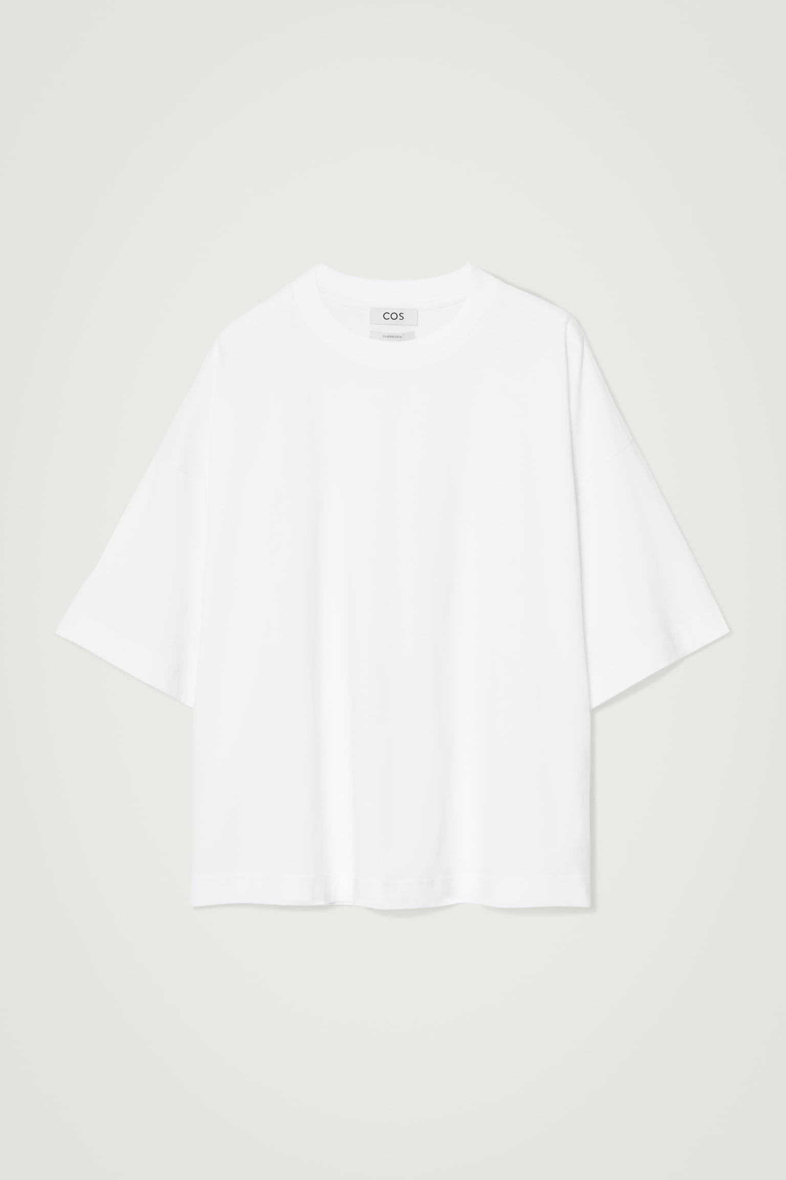 OVERSIZED EXTRA-WIDE COTTON T-SHIRT - WHITE/PALE YELLOW/GREEN - 2