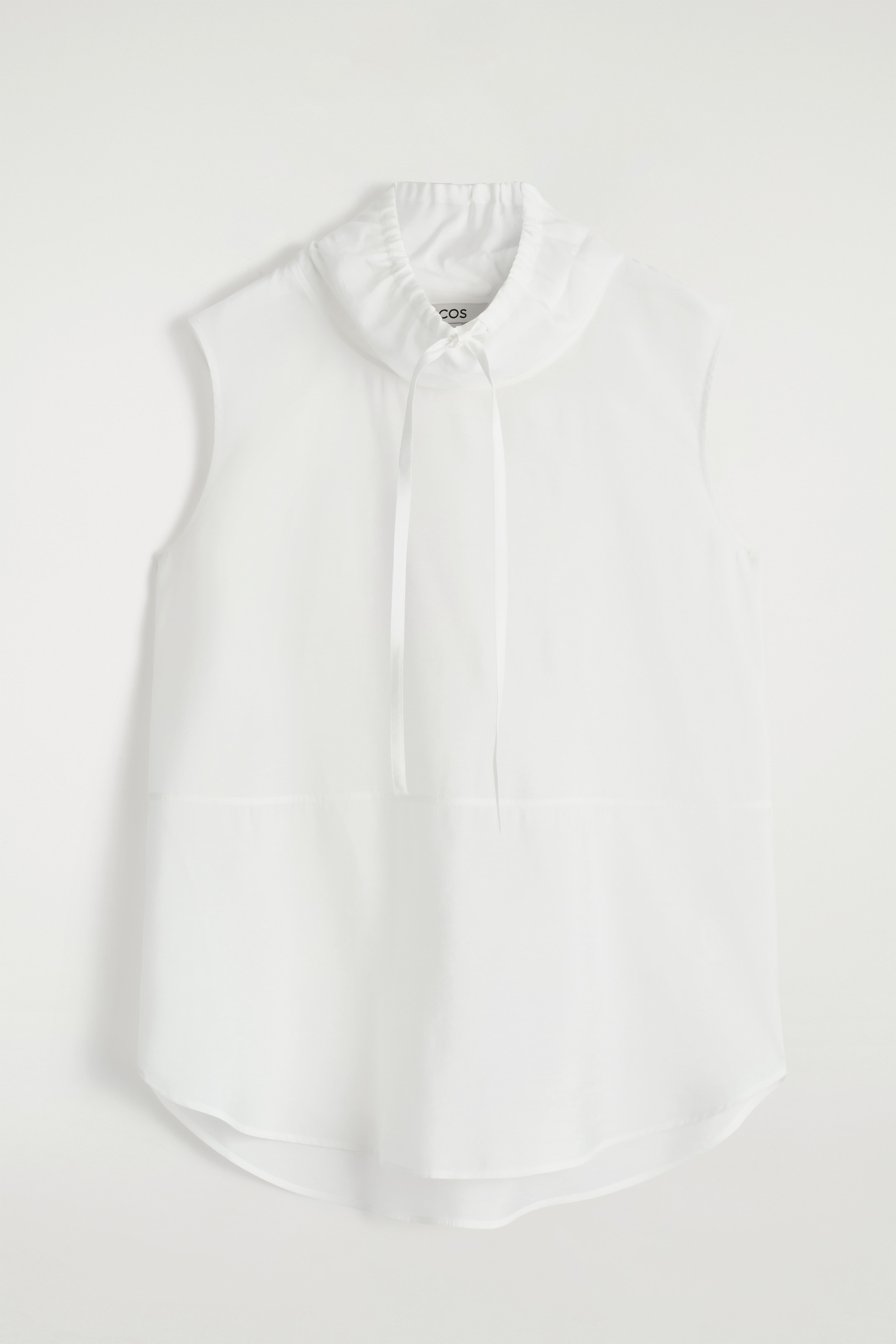 TOP SENZA MANICHE CON COULISSE - BIANCO