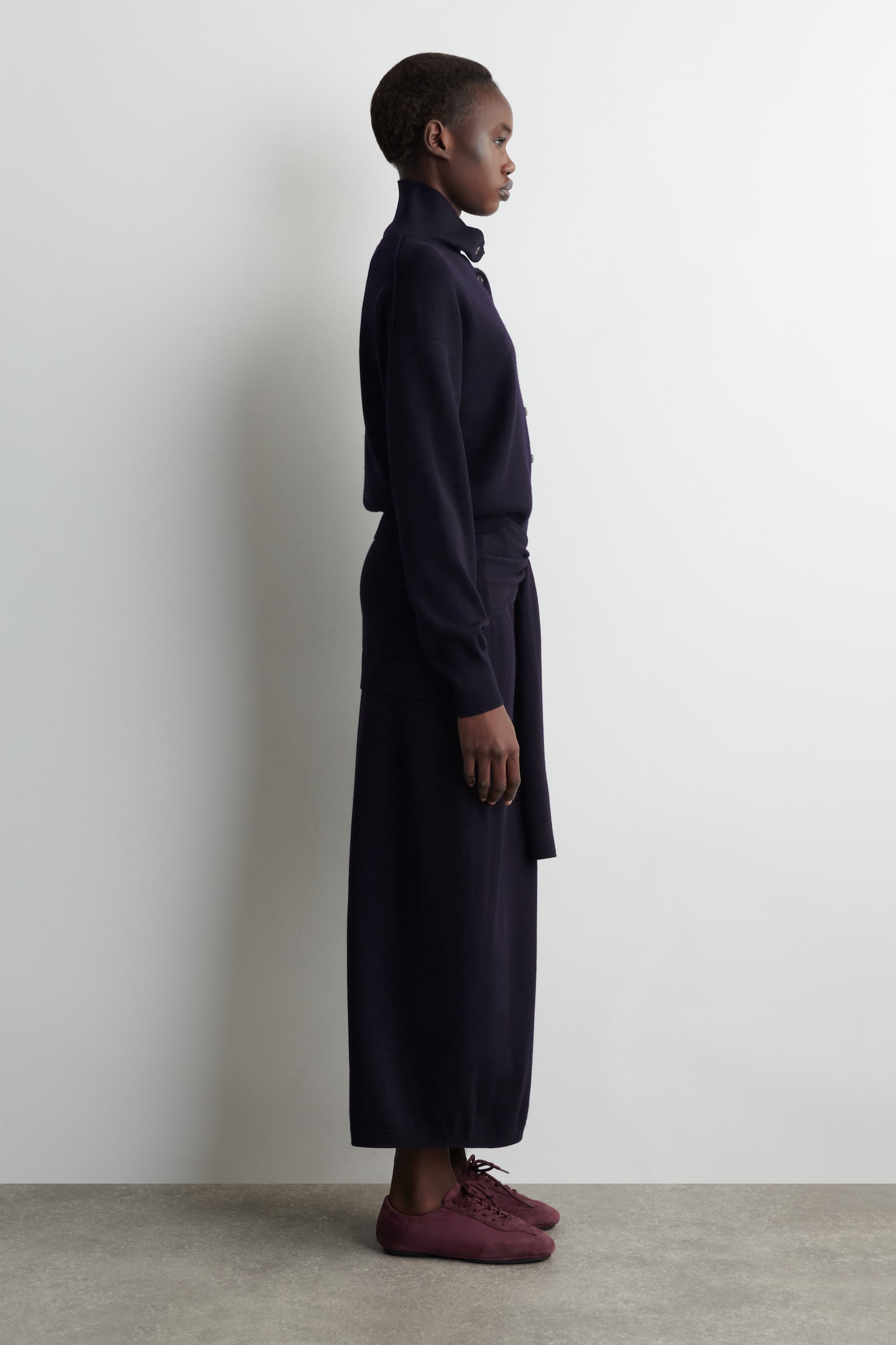 Nubukki‑nylon‑balettitennarit - Bordeaux/Musta - 8