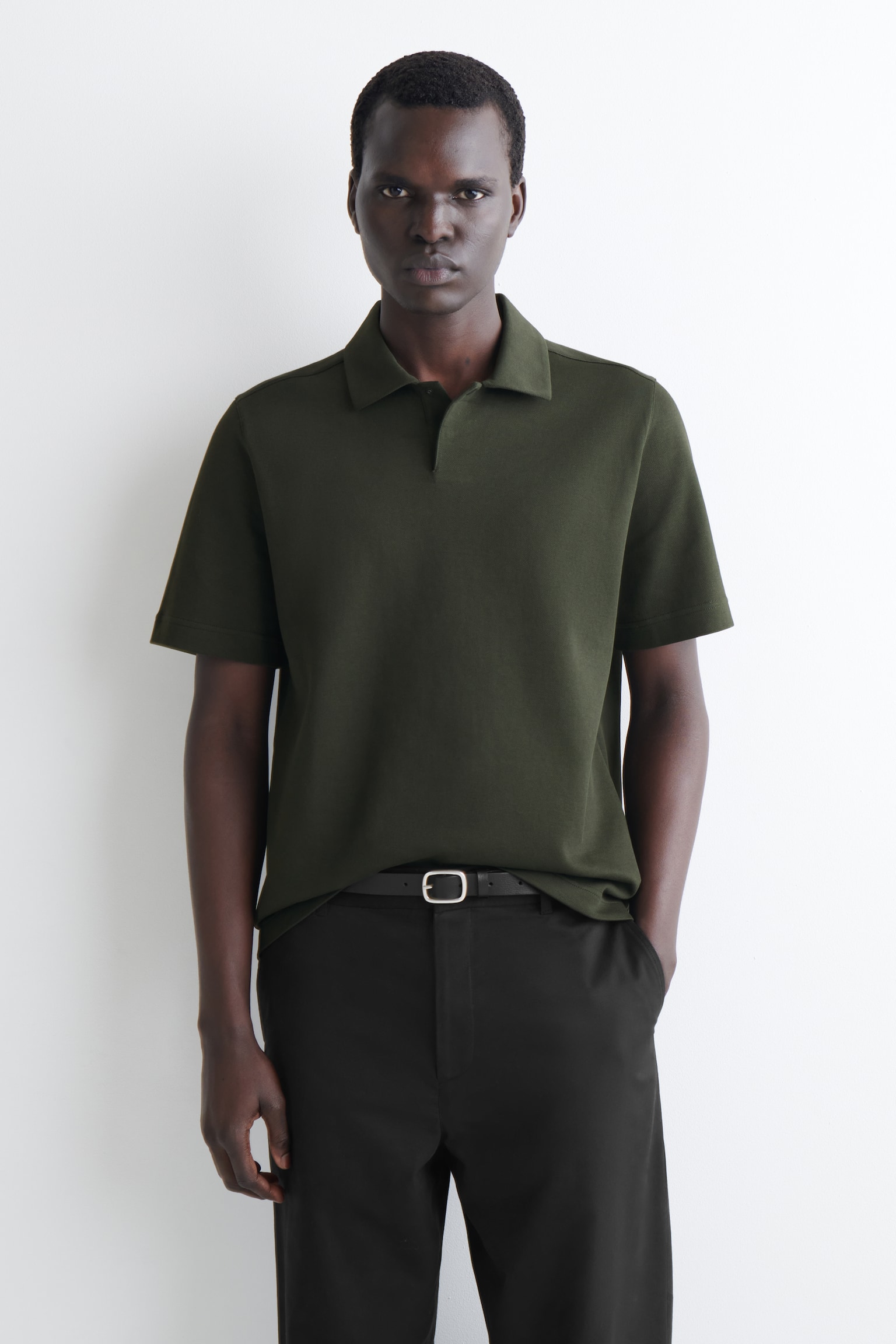POLO IN PIQUÉ DI COTONE - VERDE SCURO - 1