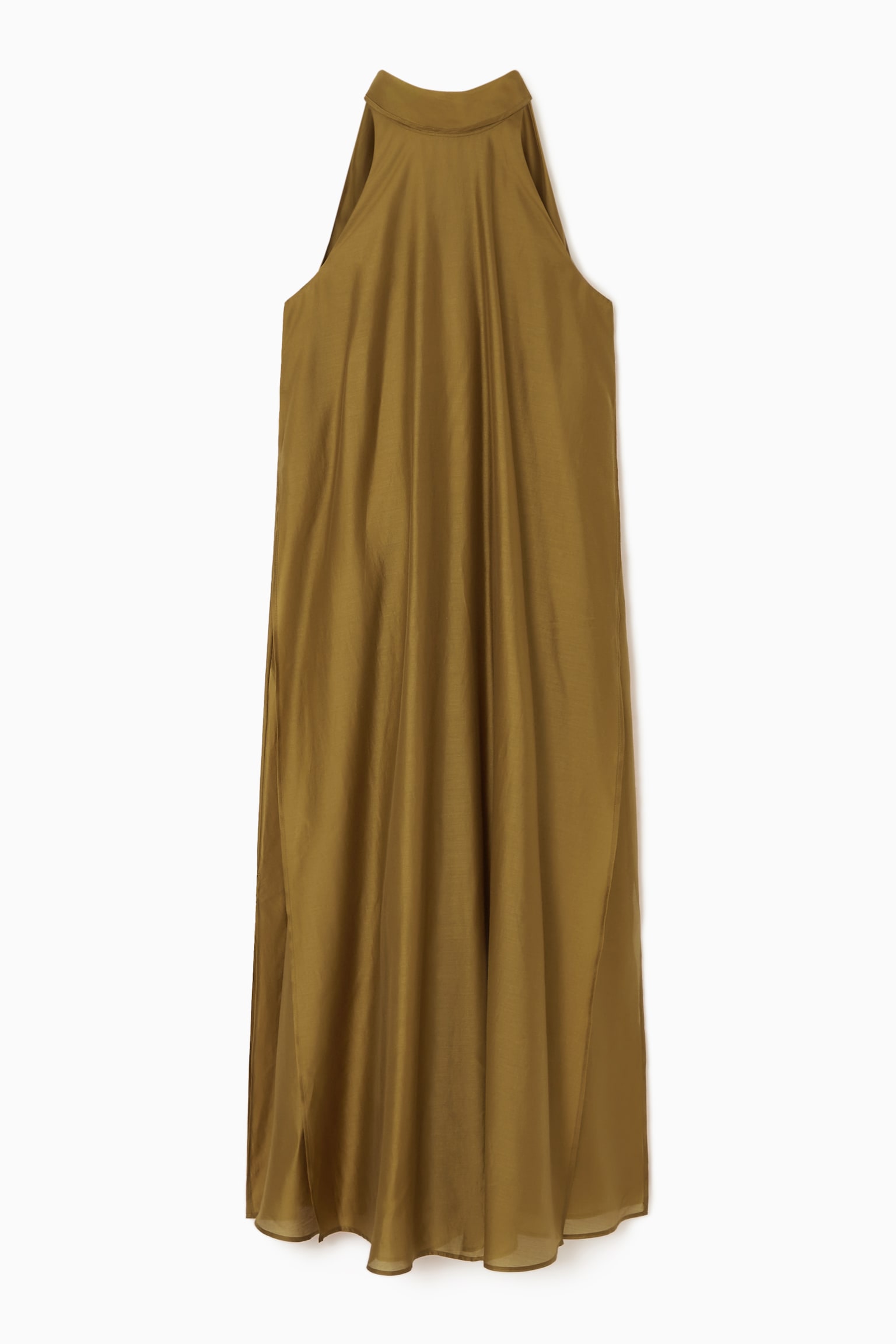 HALTERNECK A-LINE MAXI DRESS - OCHRE/BLACK - 2