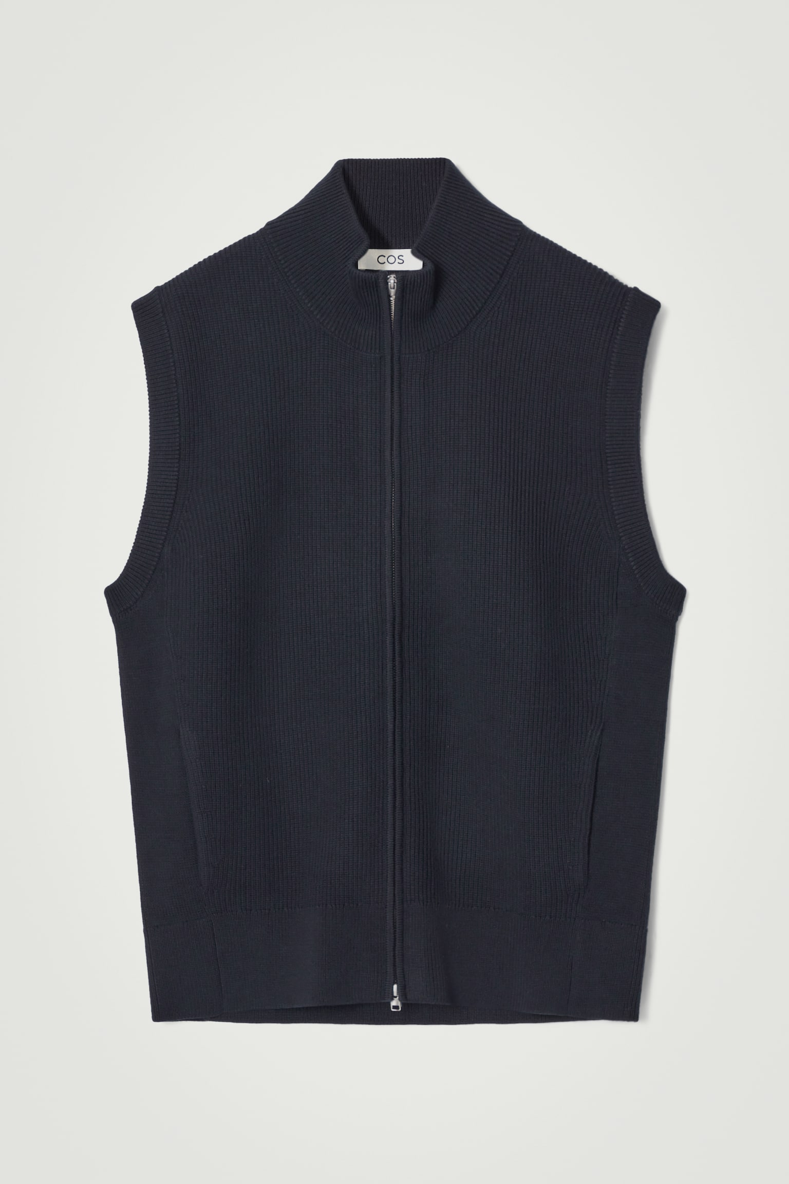 RIBBED WOOL GILET - NAVY - 2